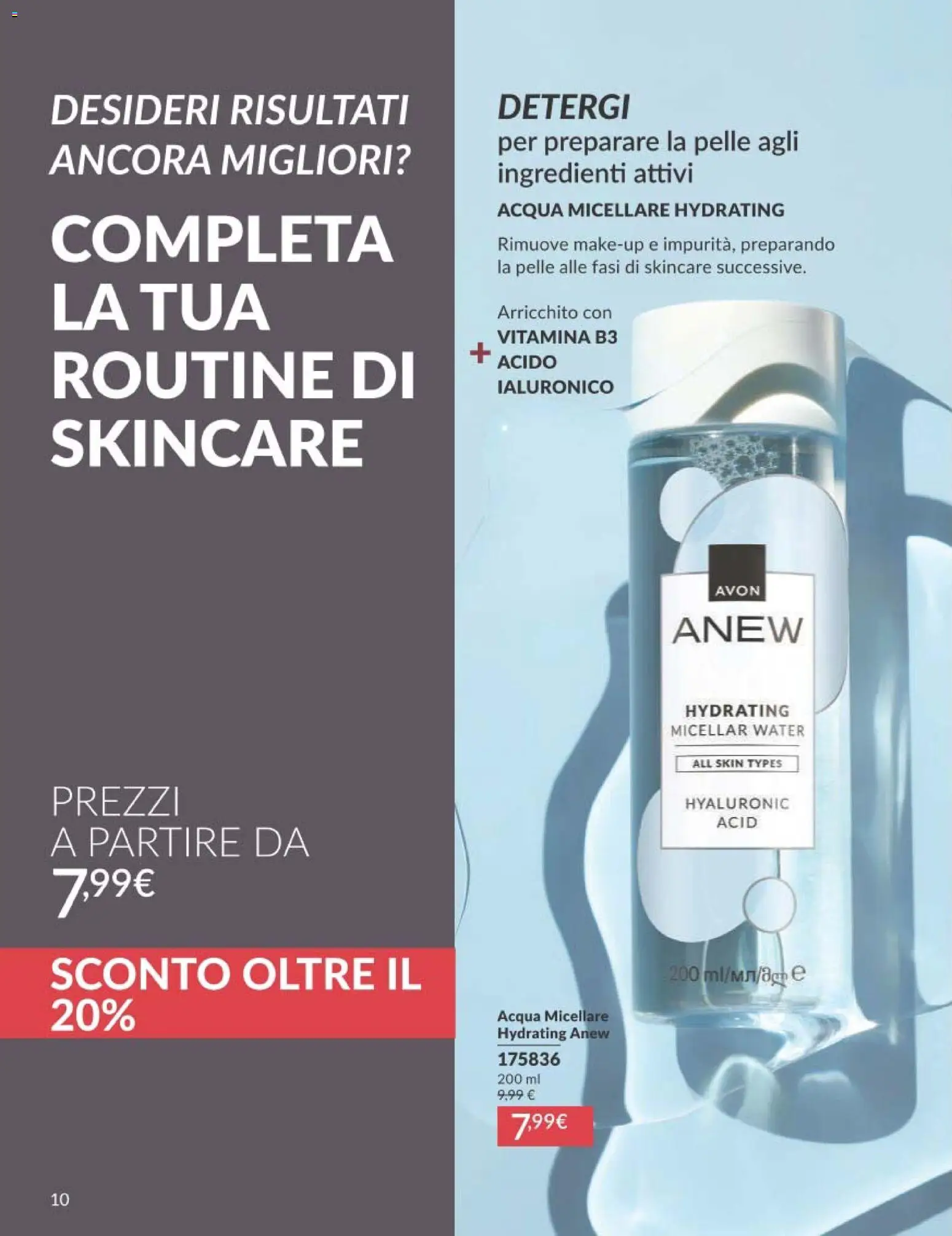 Volantino Avon del 01.06.2026 | Pagina: 10 | Prodotti: Acqua micellare, Acqua