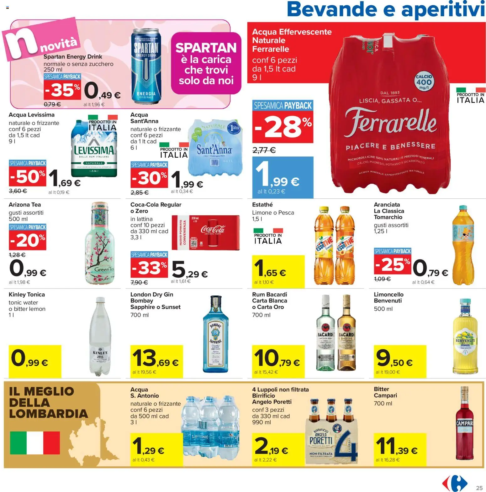 Volantino Carrefour del 06/08/2026 | Pagina: 25 | Prodotti: Acqua, Zucchero, Pesca, Limoncello