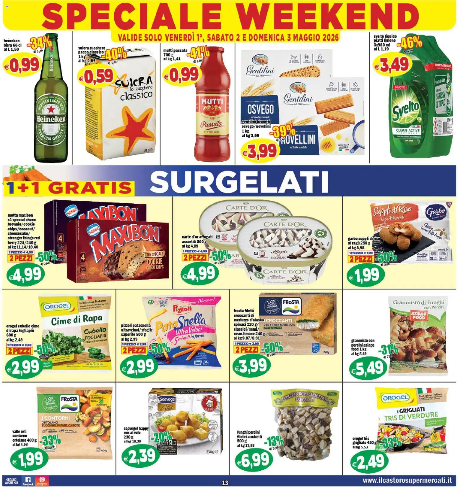 Volantino Il Castoro del 29.04.2026 | Pagina: 13 | Prodotti: Cioccolato, Verdure, Latte, Mutti passata