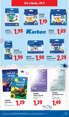 KARBON Kolaž papir, Pak, 25 obostranih listova - Pregled kataloga iz trgovine Lidl, vrijedi od 29.07.2026 | Stranica: 15 | Proizvodi: Kolaž papir, Drvene bojice, Flomasteri, Plastelin