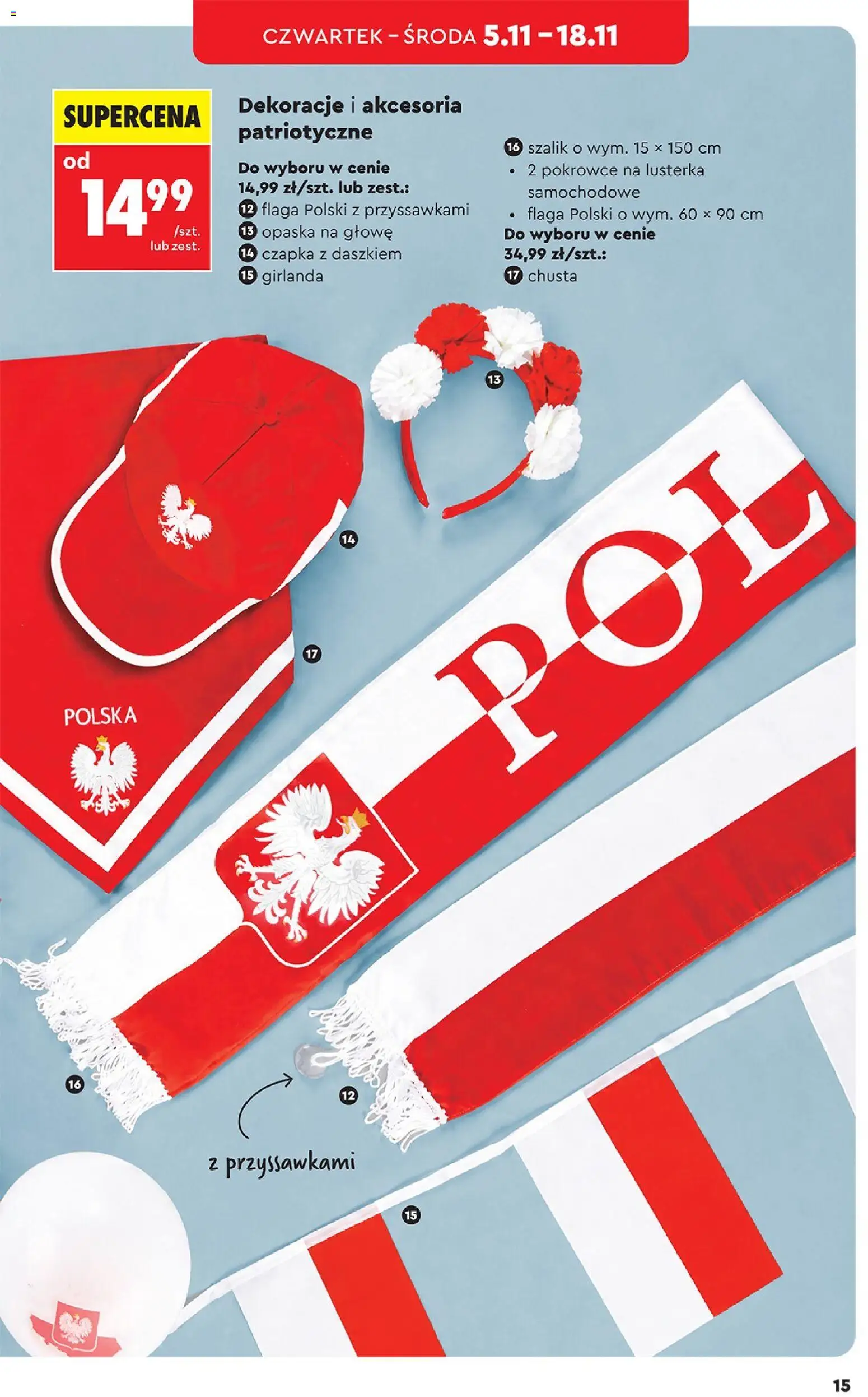 Biedronka Black Friday od 31.10.2026 | Strona: 15 | Produkty: Szalik, Czapka, Dekoracje, Girlanda