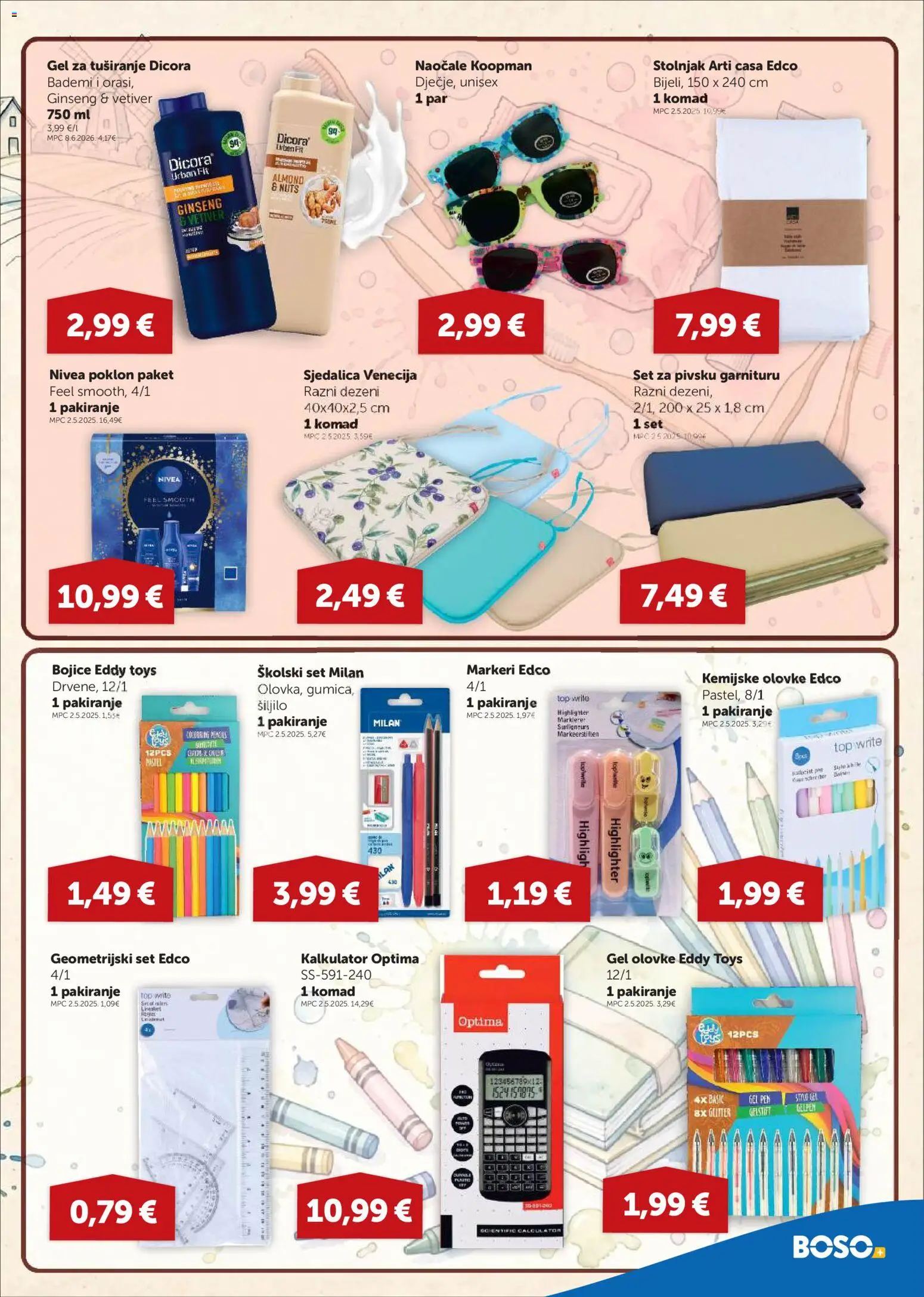 Boso katalog | vrijedi od 03.09.2026 | Stranica: 12 | Proizvodi: Šiljilo, Gel za tuširanje, Kalkulator, Gel olovke