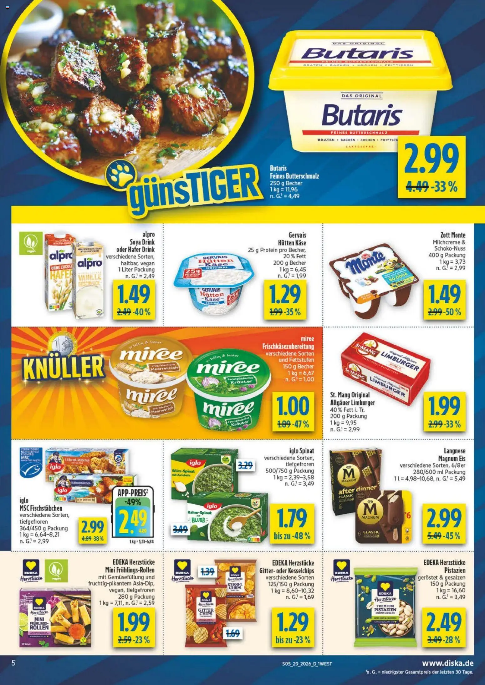 Diska - Diska Angebote Bayern KW28 – gültig ab 13.07.2026 | Seite: 5 | Produkte: Pistazien, Fischstabchen, Zucker, Eis