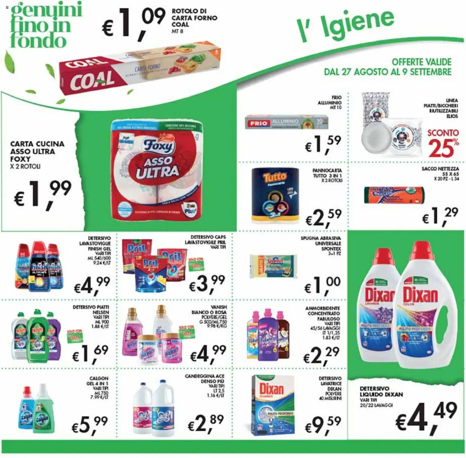 Volantino Coal del 27/08/2026 | Pagina: 20 | Prodotti: Ammorbidente, Piatti, Candeggina, Lavatrice