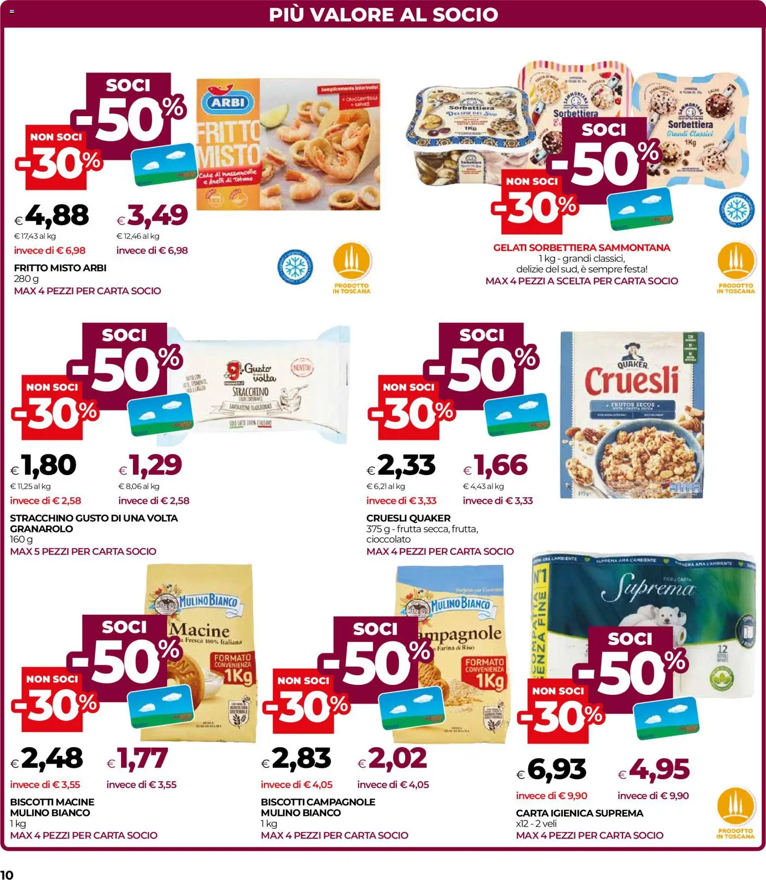 Volantino COOP del 30/07/2026 | Pagina: 10 | Prodotti: Cioccolato, Riso, Frutta, Stracchino