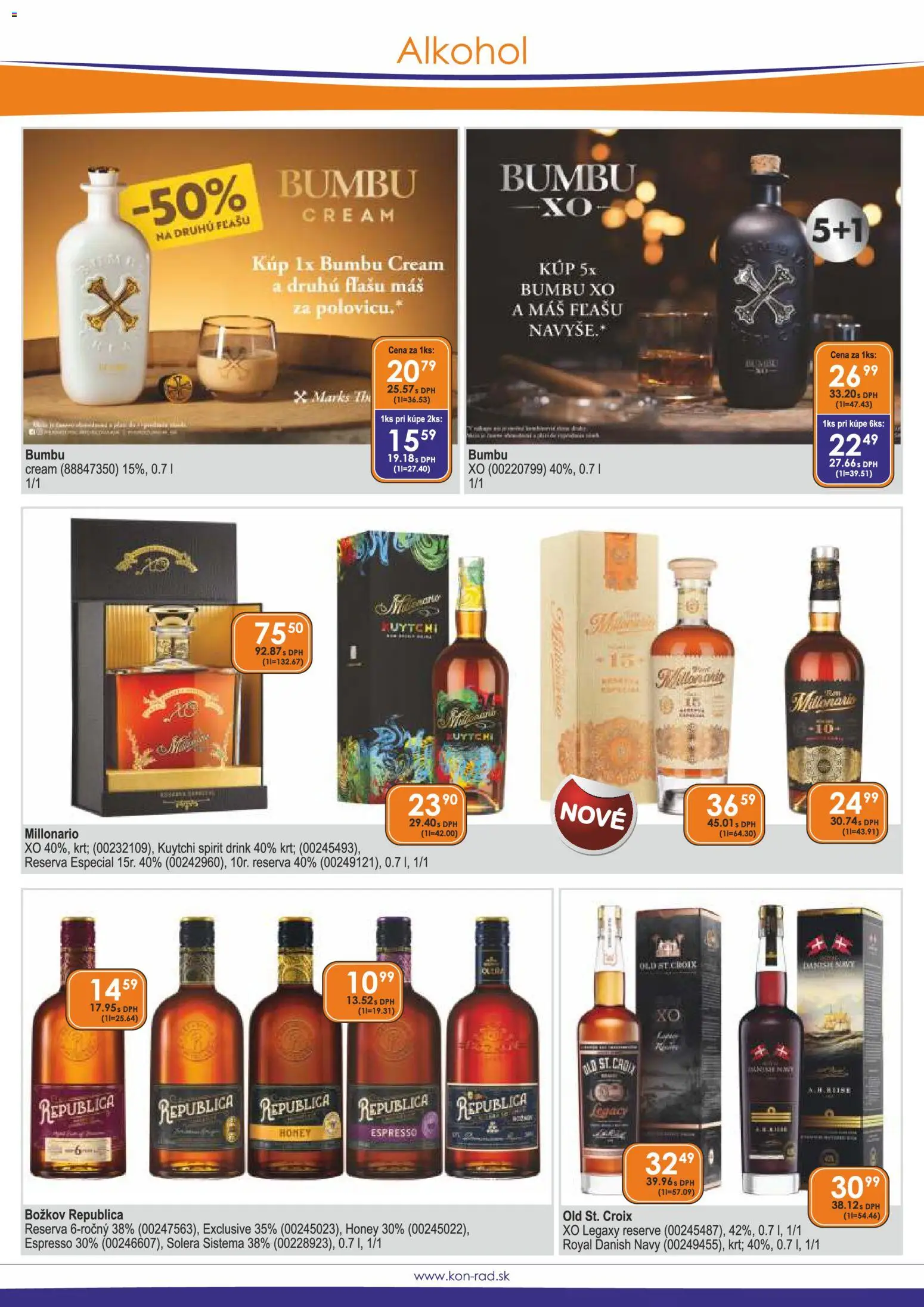 Nové KON - RAD akcie – leták je platný od 01.08.2026 | Strana: 11 | Produkty: Božkov, Republica, Alkohol