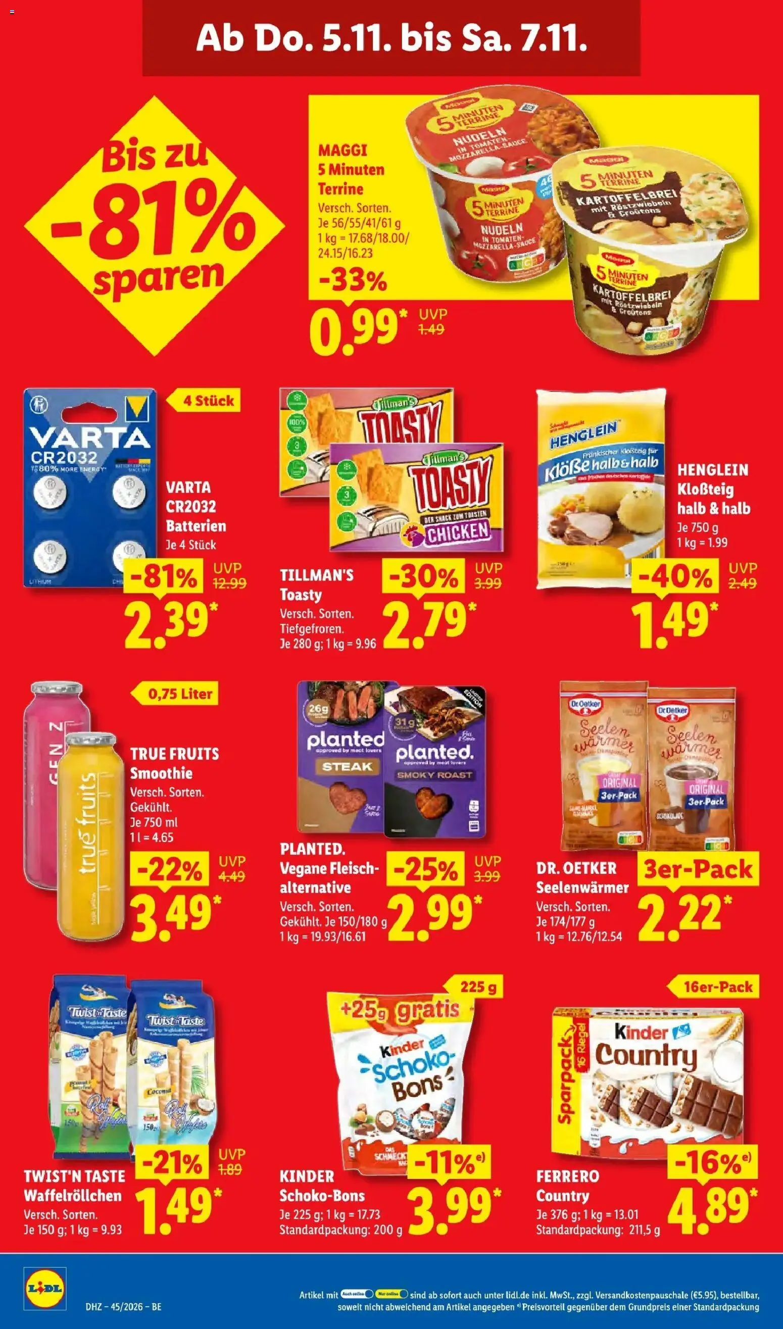 Lidl Prospekt Mahlow (ab 02.11.2026) zum Blättern » Angebote | Seite: 64 | Produkte: Energy, Mozzarella, Nudeln, Maggi 5 minuten terrine