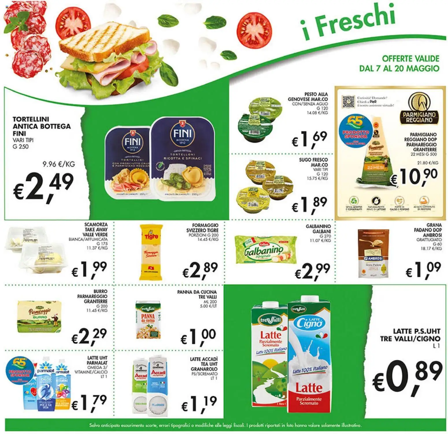Volantino Coal del 07.05.2026 | Pagina: 13 | Prodotti: Panna, Prosciutto, Spinaci, Parmigiano