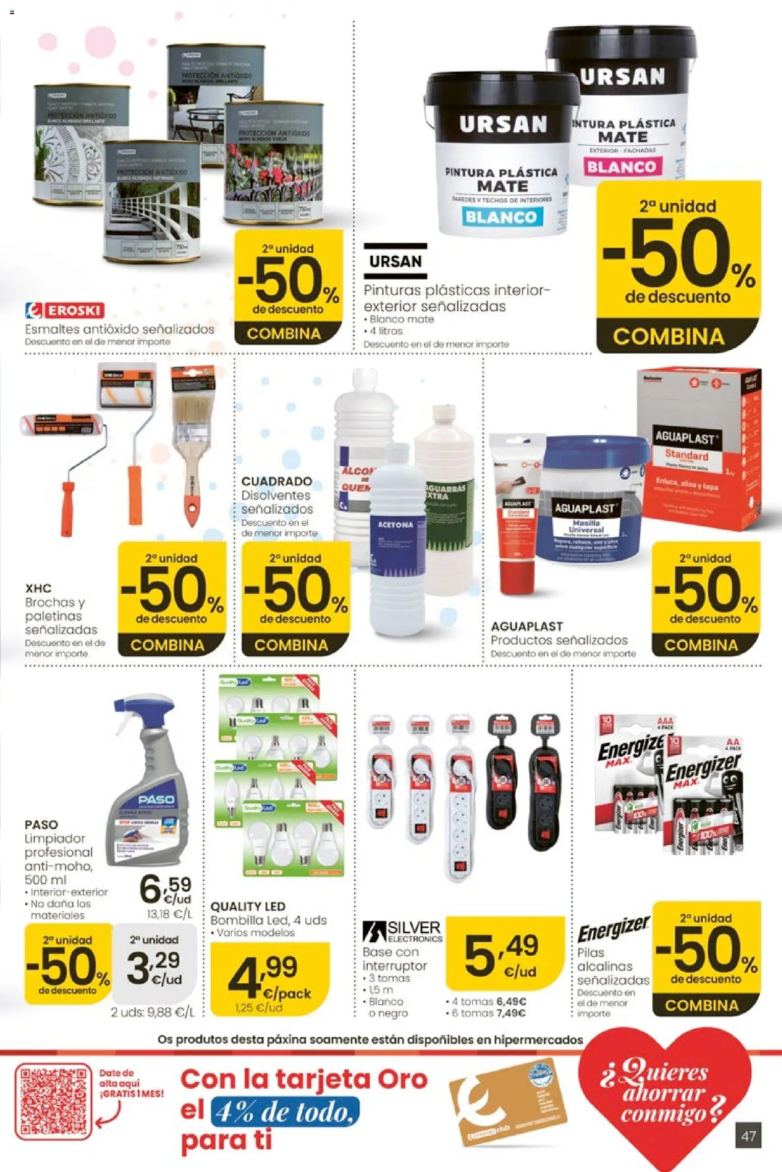Eroski Quieres ahorrar conmigo │ válido desde el 14.05.2026 | Página: 47 | Productos: Pintura plástica, Bombilla