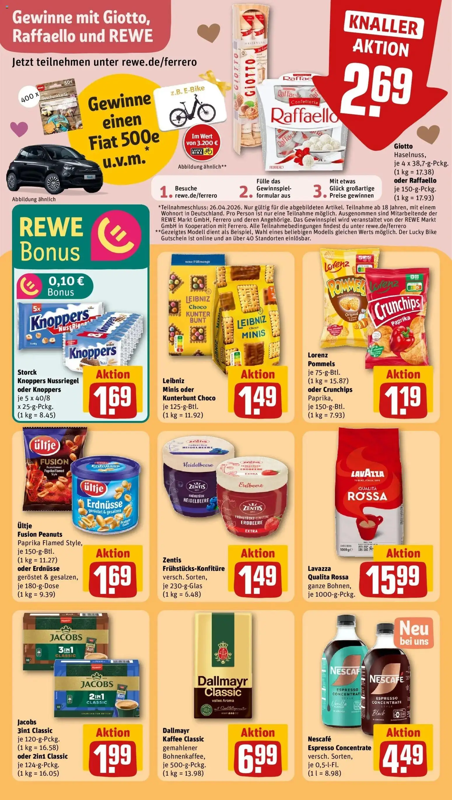 Rewe Prospekt Leipzig / Plagwitz	 – gültig ab 12.04.2026 | Seite: 25 | Produkte: Lavazza, Erdnüsse, Dallmayr, Knoppers