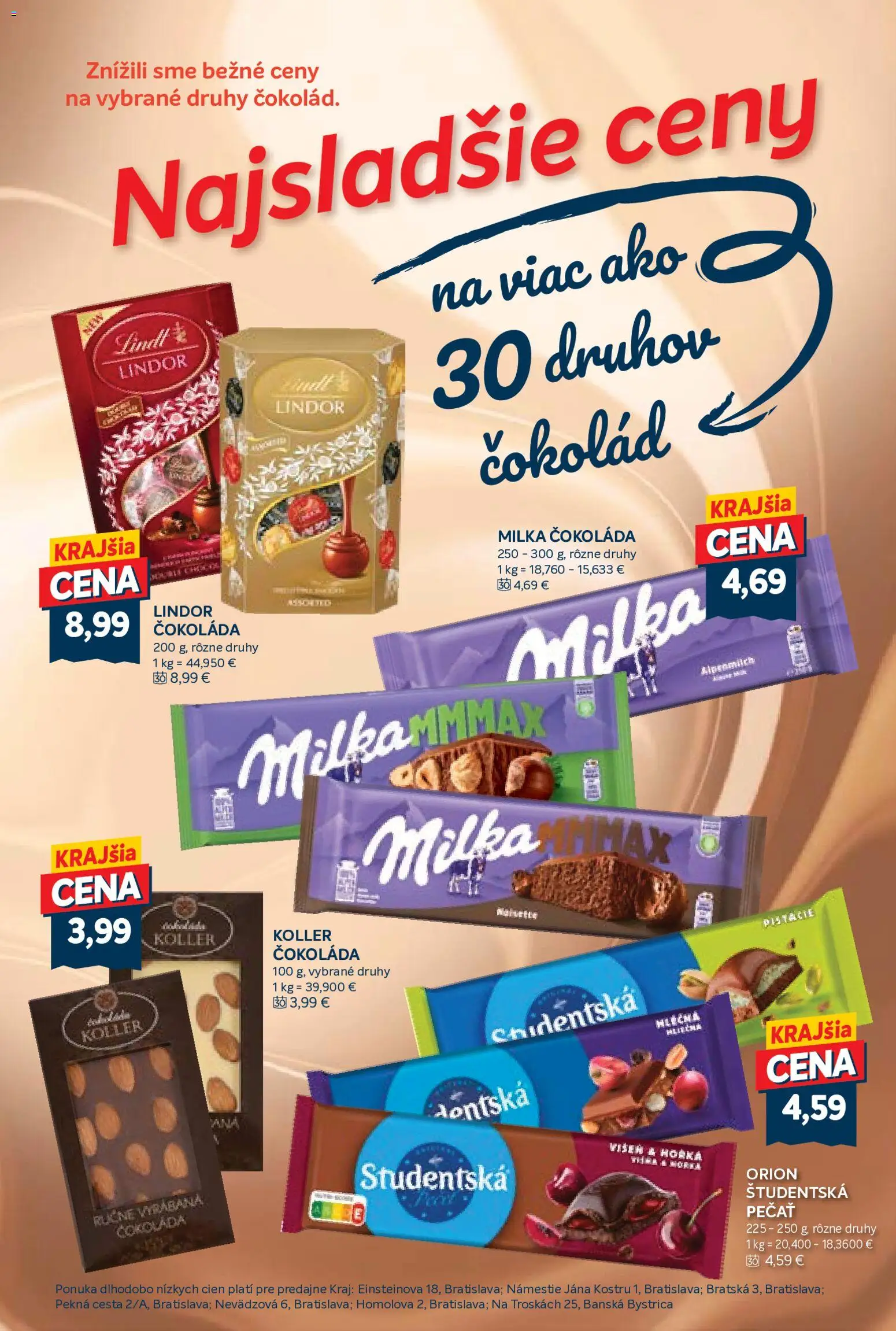 Nové Kraj akcie – leták je platný od 30.07.2026 | Strana: 11 | Produkty: Lindt, Čokoláda, Milka, Pistácie