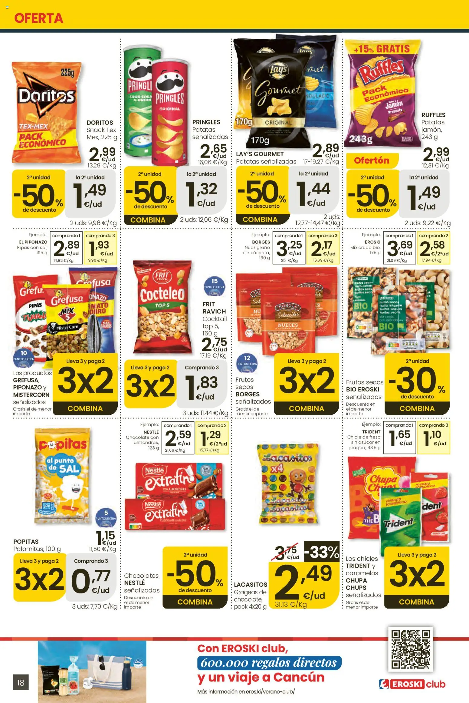 Eroski Ofertones locales de verano │ válido desde el 11.06.2026 | Página: 18 | Productos: Chocolate, Jamón, Frutos secos