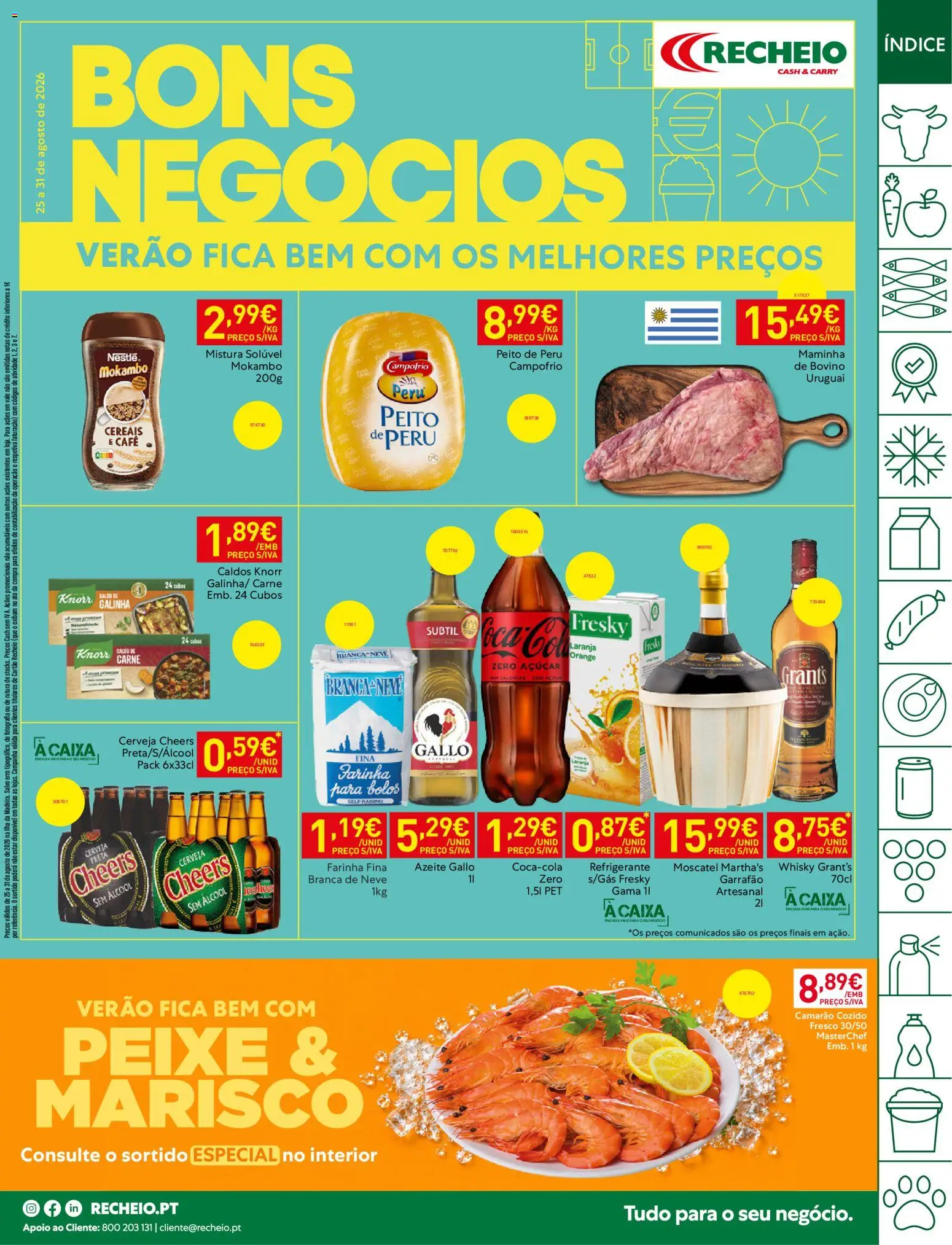 Recheio folheto Madeira │ válido de 25/08/2026 | Página: 1 | Produtos: Camarão, Peixe, Açúcar, Carne