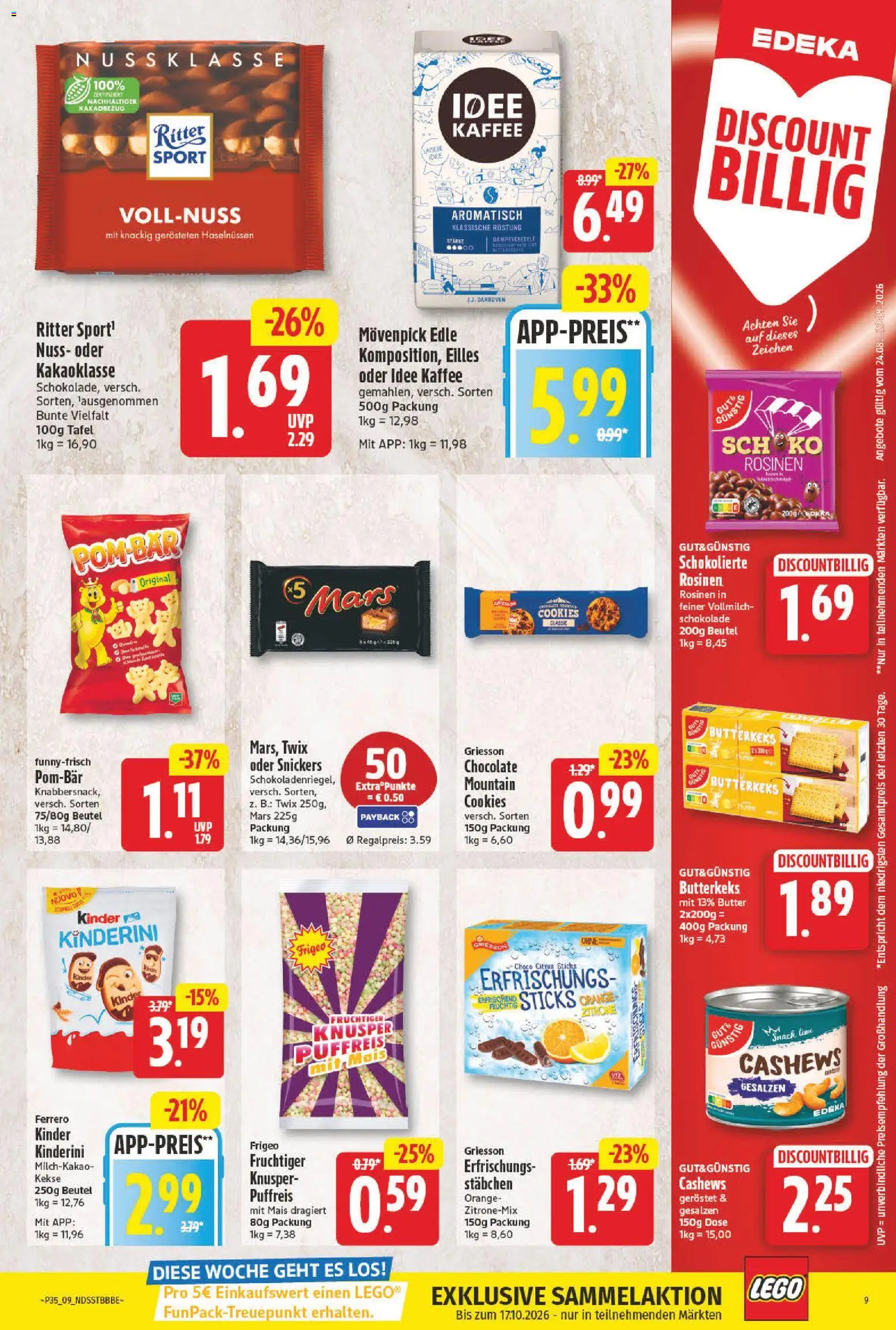 NP Discount Prospekt – gültig ab 24.08.2026 | Seite: 11 | Produkte: Butter, Snickers, Rosinen, Kekse