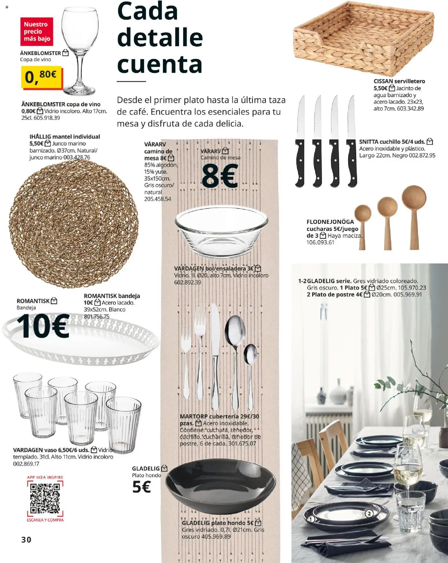 IKEA - Comedores │ válido desde el 01/09/2026 | Página: 30 | Productos: Mantel, Vino, Mesa, Cubertería
