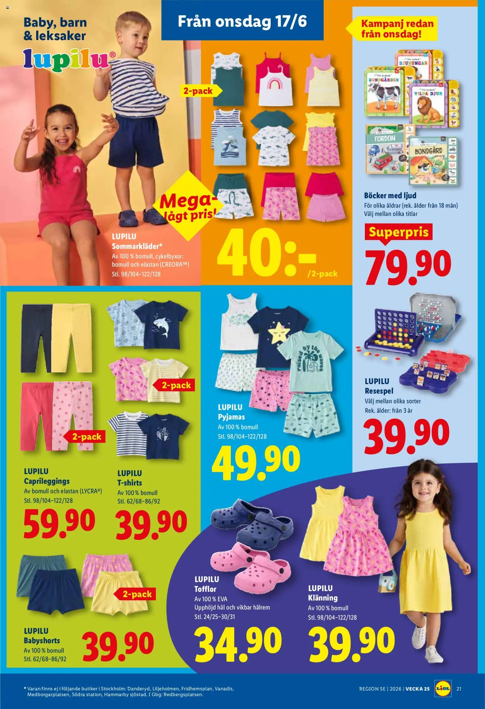 Lidl reklamblad aktuell från 15.06.2026 | Sida: 25 | Produkter: Cykelbyxor, Pyjamas, Tofflor, Klänning