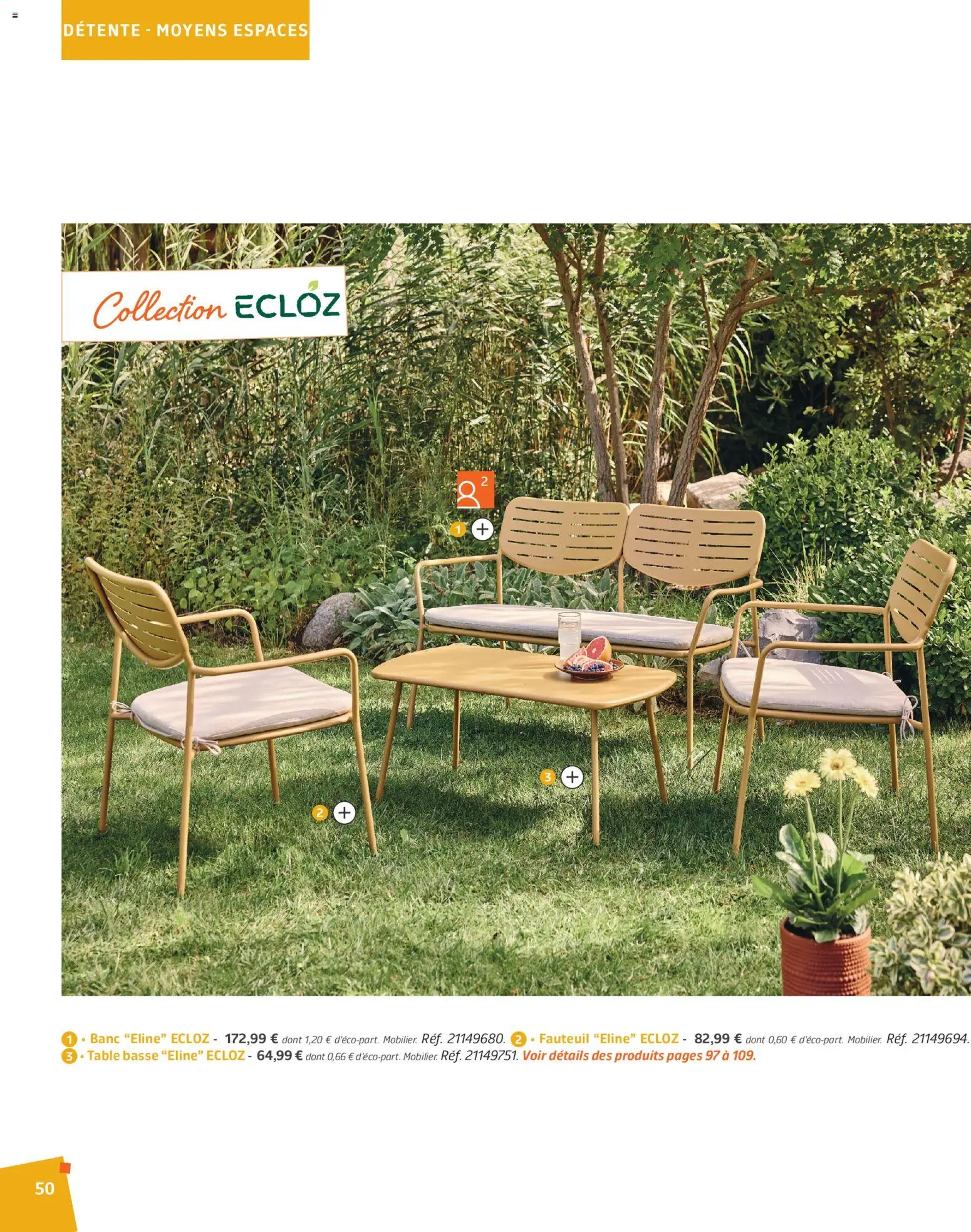 {H1} | Page: 50 | Produits: Banc, Fauteuil, Table basse, Table