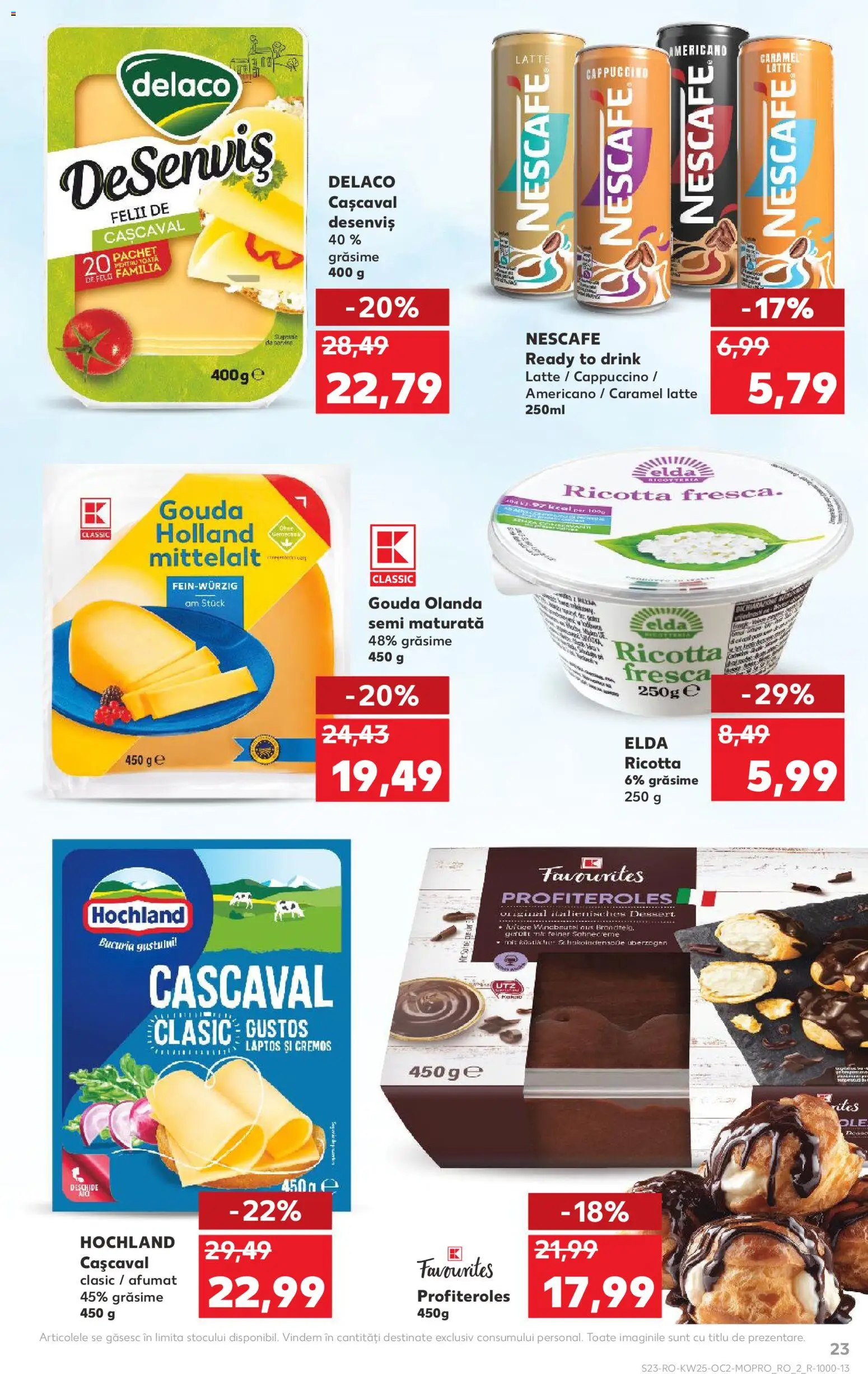 Noul catalog Kaufland – valabil de la 17.06.2026 | Pagină: 23 | Produse: Light Kedi Konservesi, Cașcaval, Gouda