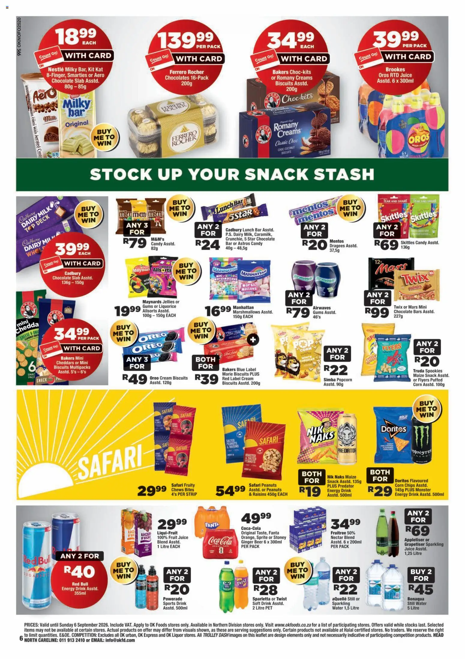 New OK Foods catalogue – valid from 25/08/2026 | Page: 6 | Products: Milk, Chocolate, Fanta, Sprite