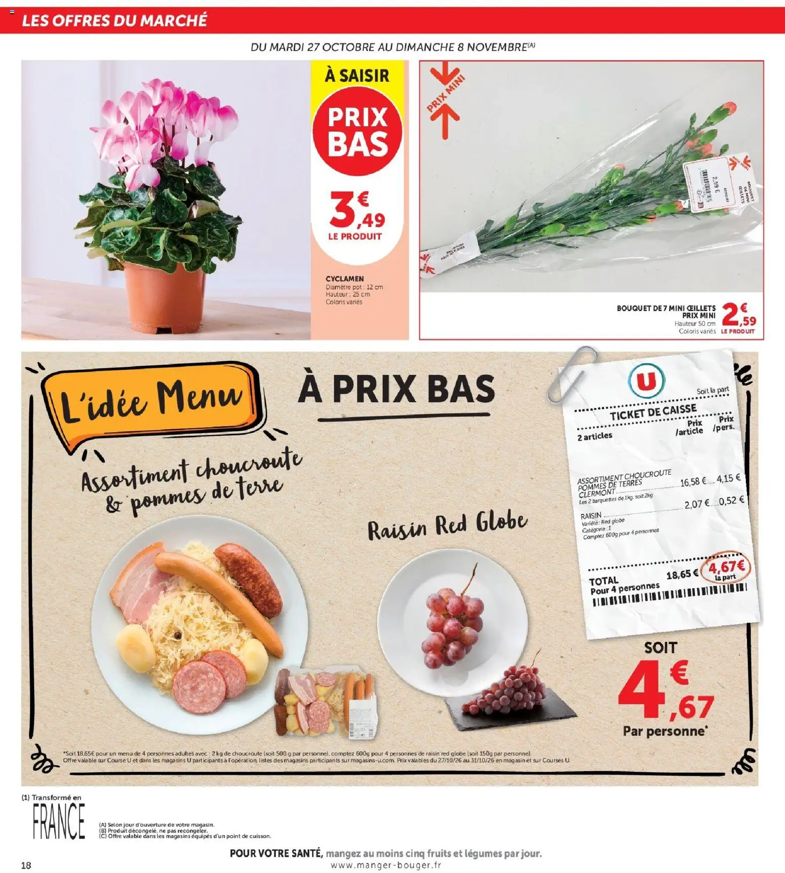 {H1} | Page: 18 | Produits: Choucroute, Fleurs, Fruits, Pommes