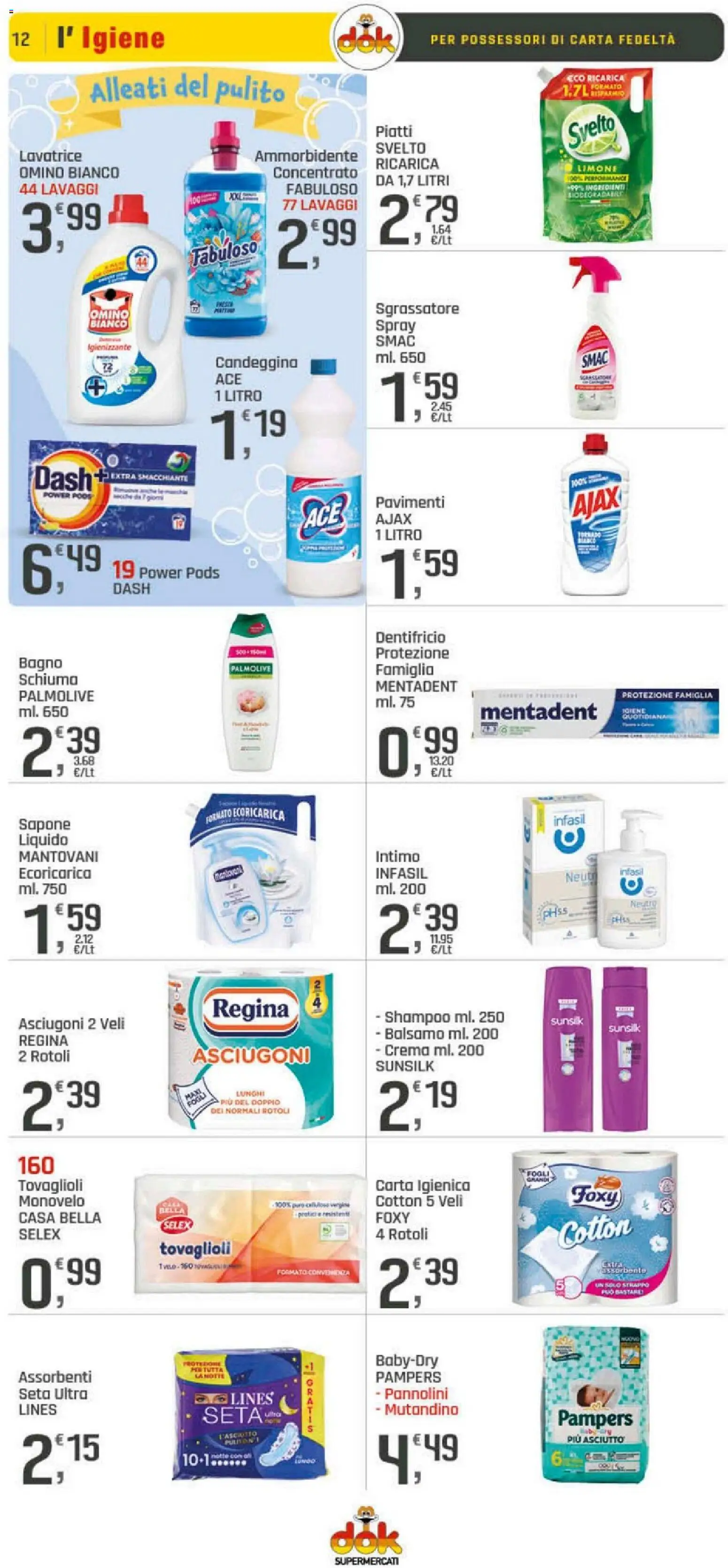 Volantino DOK del 10.04.2026 | Pagina: 12 | Prodotti: Crema, Pannolini, Intimo, Limone