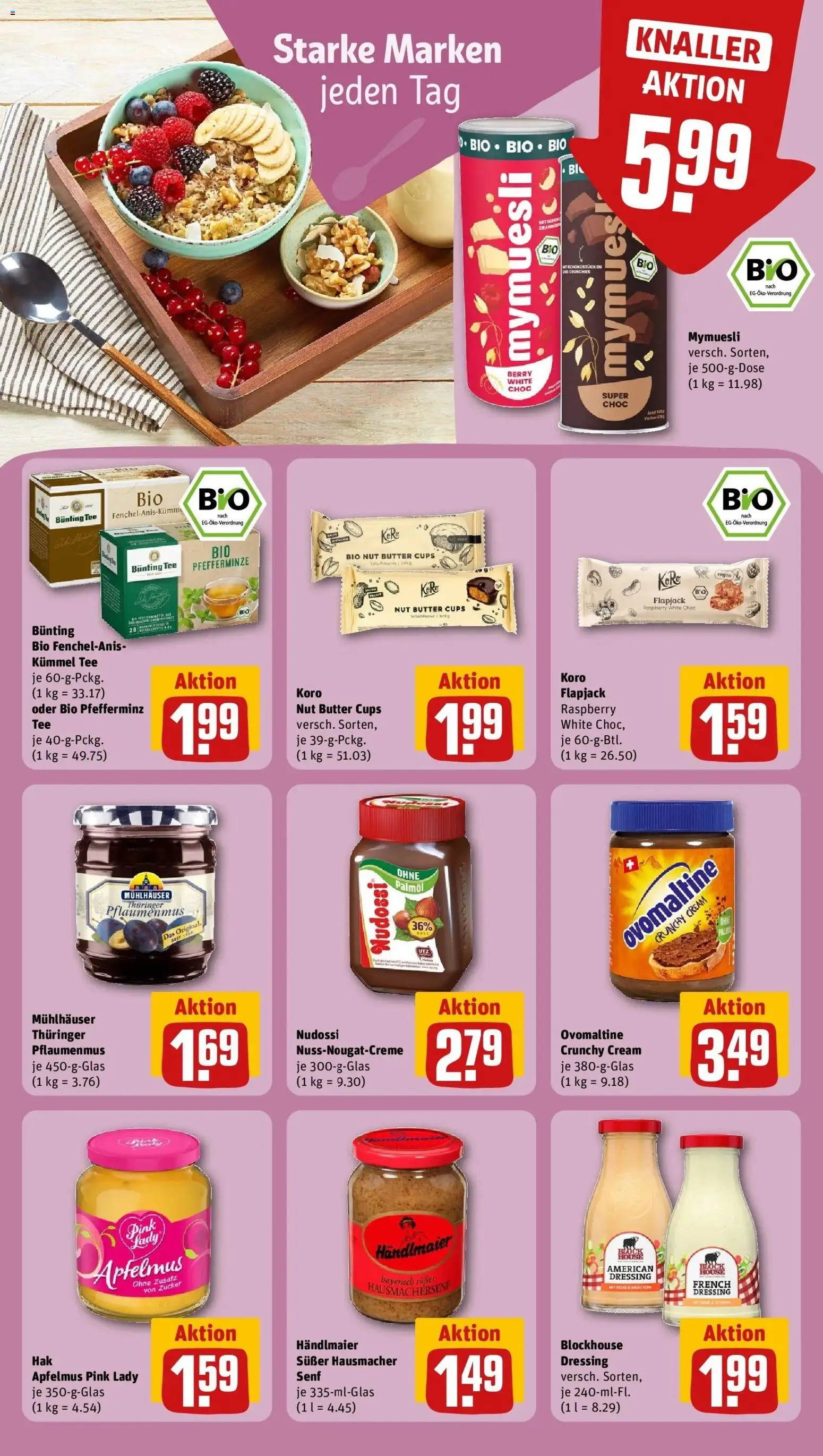 REWE Prospekt ab 17.08.2026 zum Blättern » Angebote | Seite: 21 | Produkte: Ovomaltine, Dressing, Zucker, Tee
