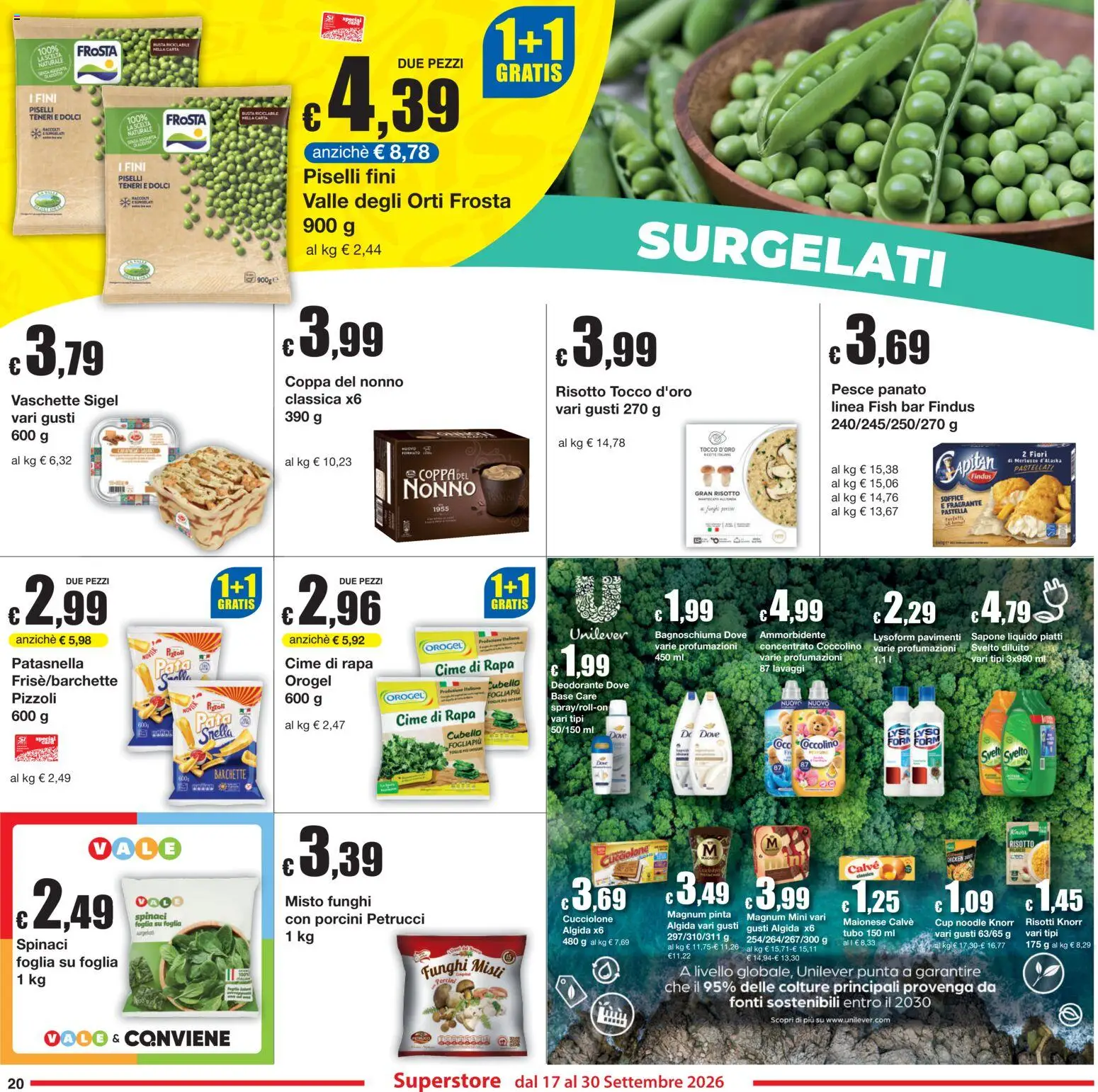 Volantino Sì con Te del 17/09/2026 | Pagina: 20 | Prodotti: Bagnoschiuma, Pesce, Tubo, Funghi
