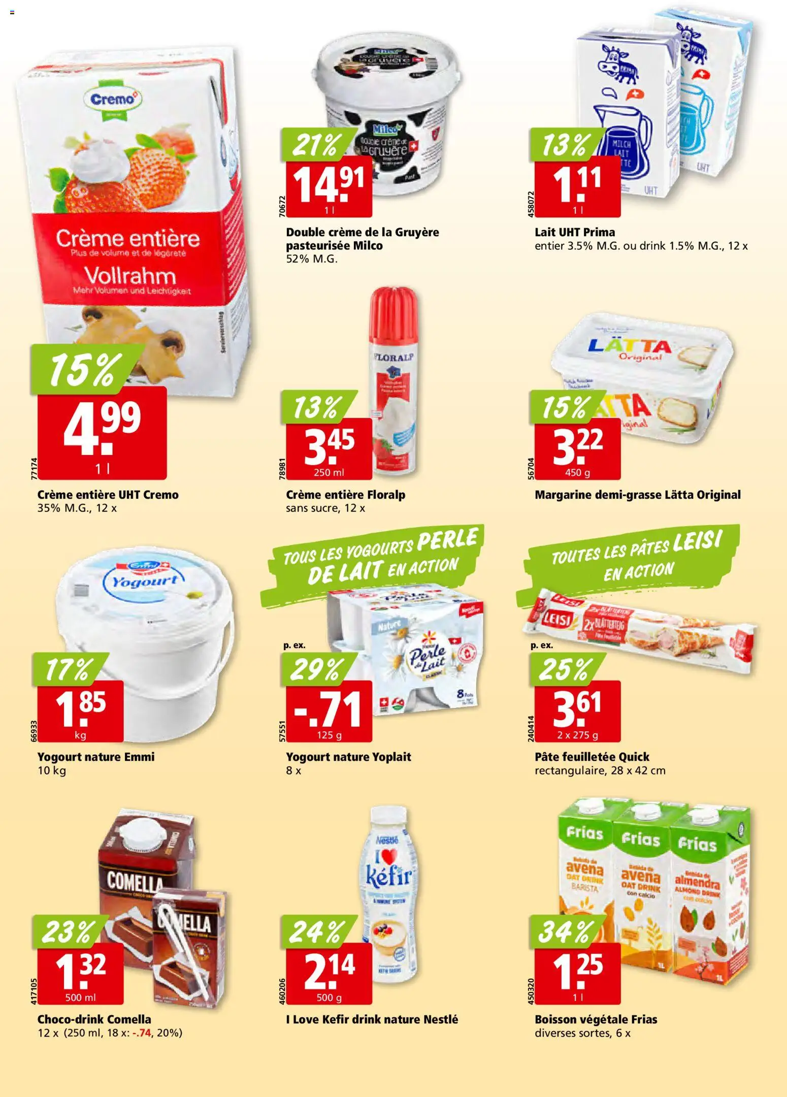 Aligro aktionen Chavannes, Matran, Genève, Sion – gültig ab 22.06.2026 | Seite: 14 | Produkte: Kefir, Creme