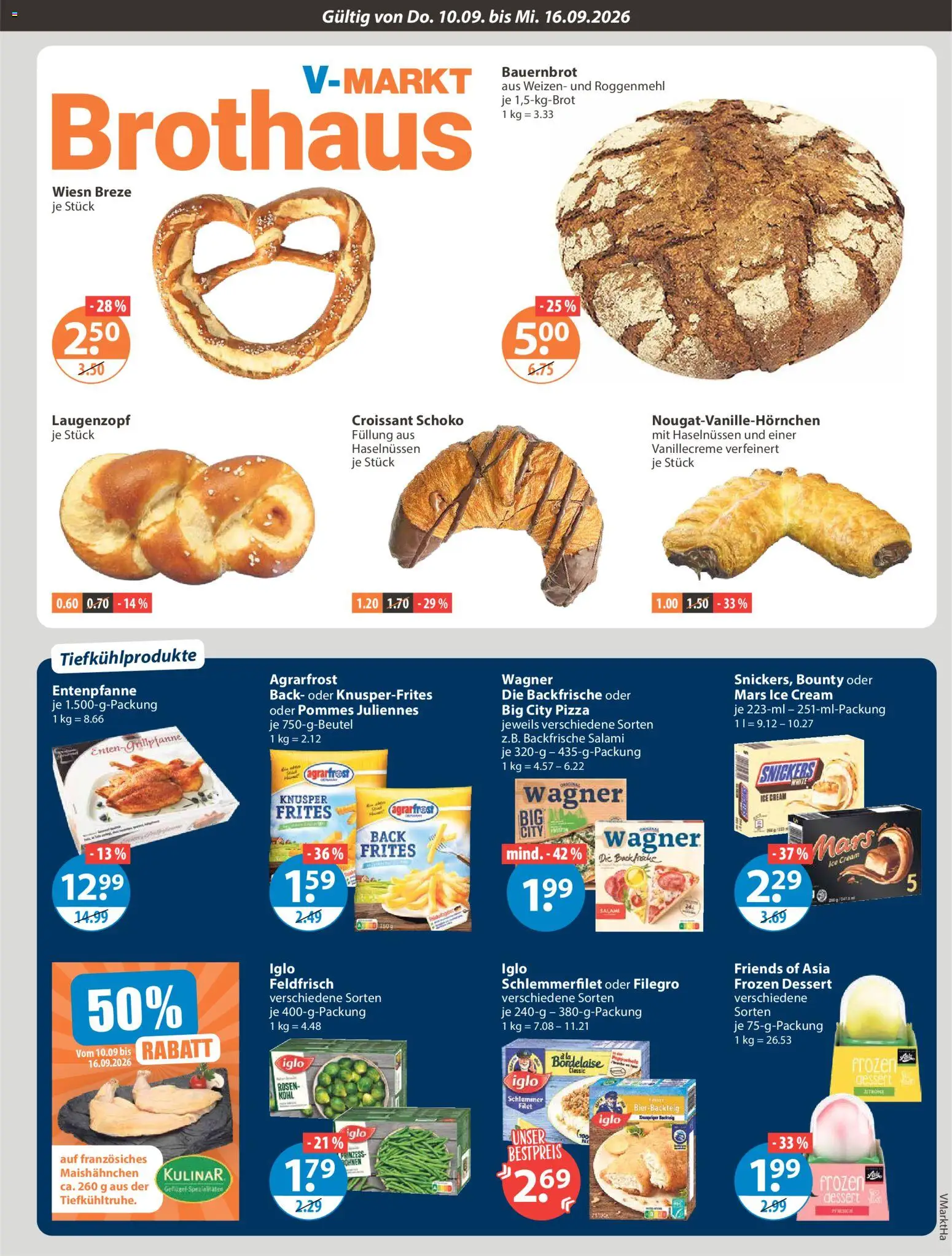 V-Markt Angebote – gültig ab 10.09.2026 | Seite: 5 | Produkte: Spezialitäten, Iglo, Mars, Croissant