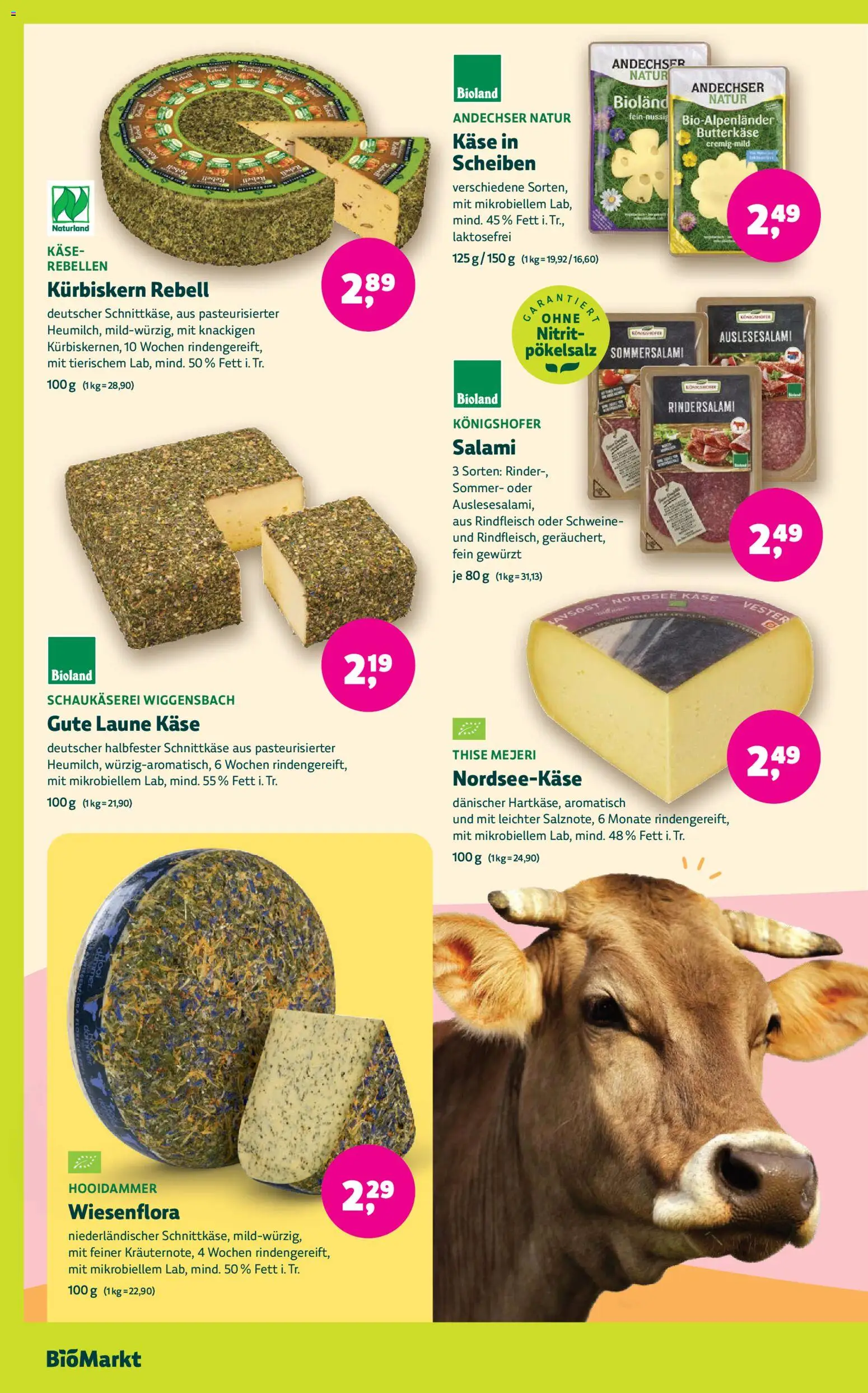 BioMarkt Prospekt – gültig ab 13.08.2026 | Seite: 4 | Produkte: Käse, Salami, Rindfleisch