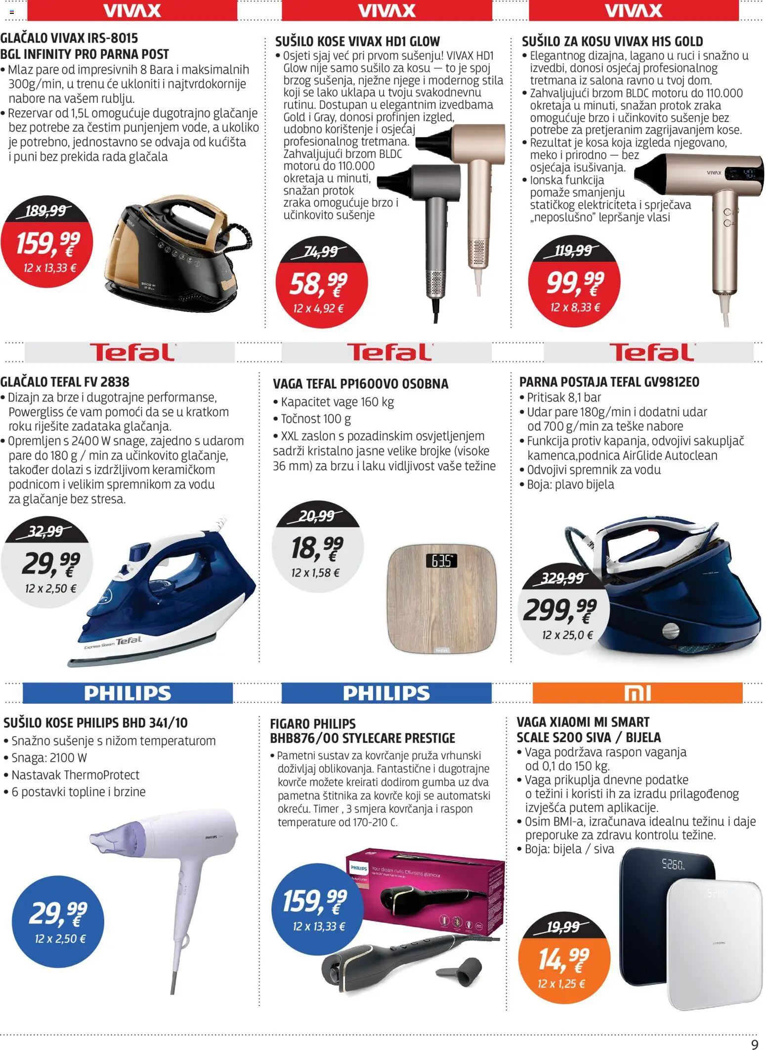 Centar Tehnike katalog | vrijedi od 19.10.2026 | Stranica: 9 | Proizvodi: Sušilo za kosu, Parna postaja, Xiaomi, Vaga