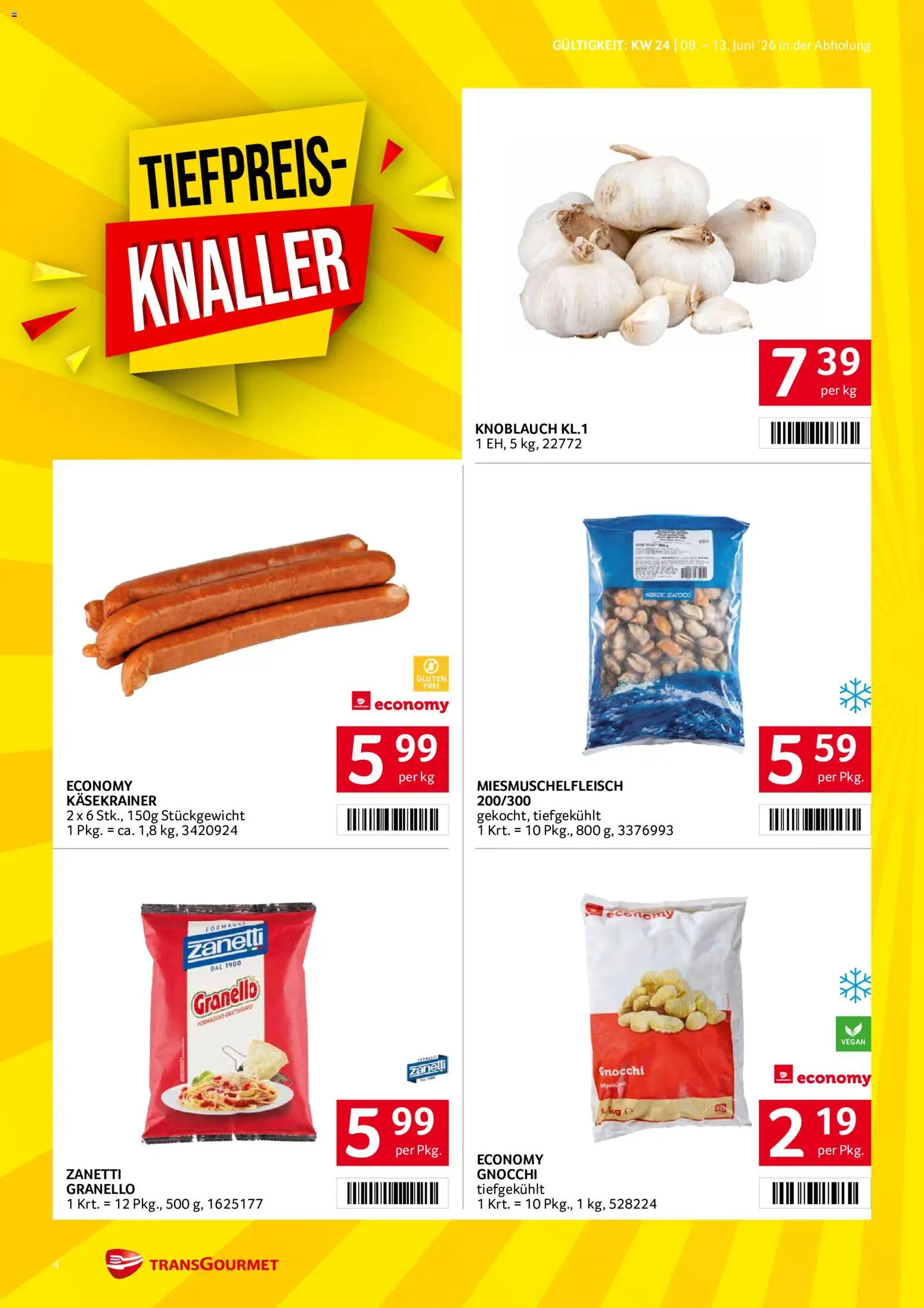 Transgourmet Flugblatt gültig ab 08.06.2026 | Seite: 4 | Produkte: Knoblauch
