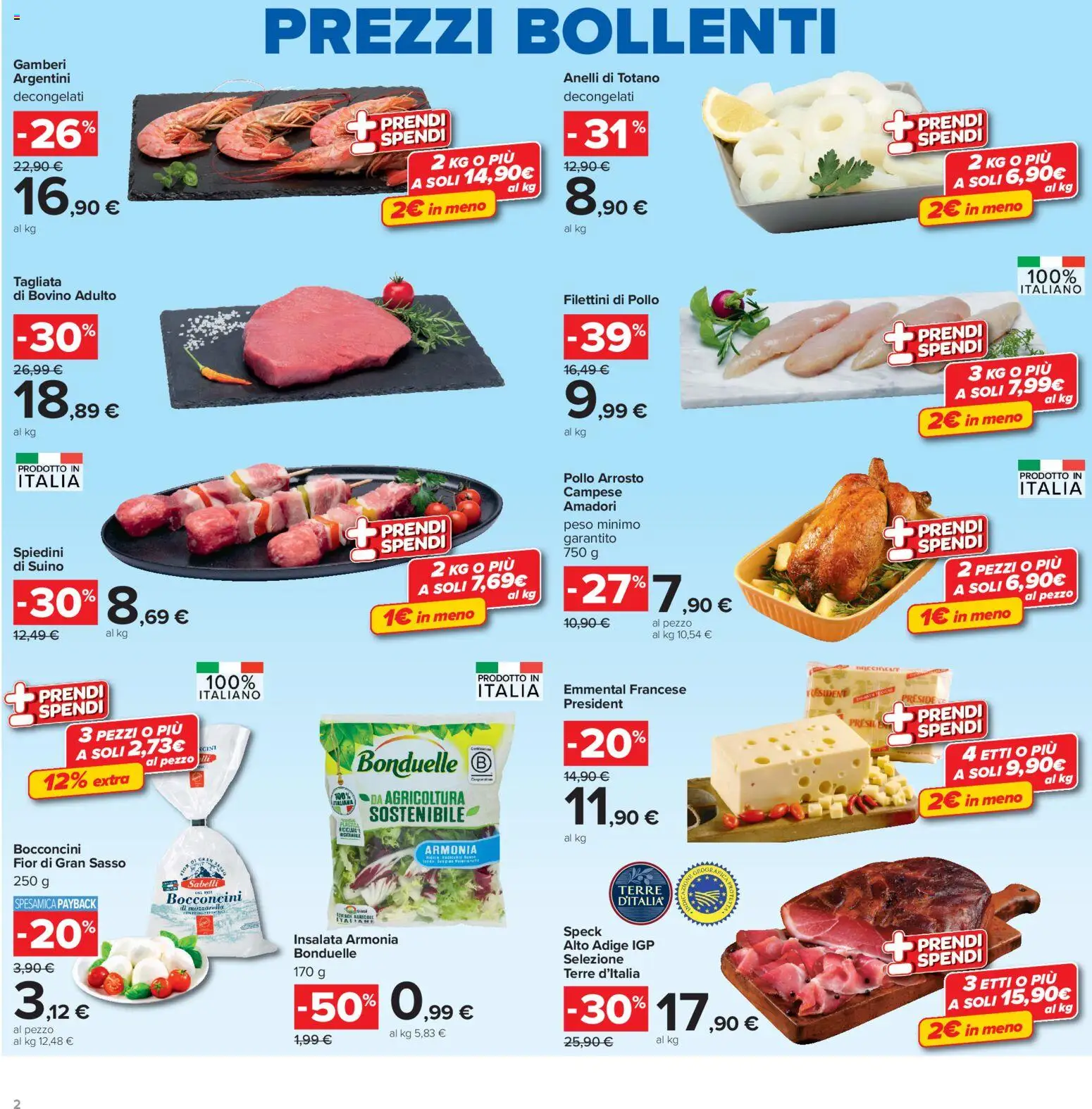 Volantino Carrefour del 06/08/2026 | Pagina: 2 | Prodotti: Arrosto, Insalata, Totano, Emmental