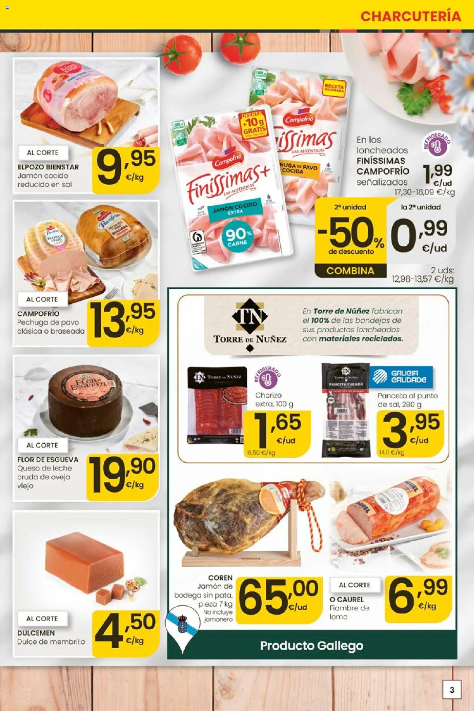 Eroski Quieres ahorrar conmigo │ válido desde el 14.05.2026 | Página: 3 | Productos: Leche, Queso, Ηλεκτρικός φούρνος, Jamón