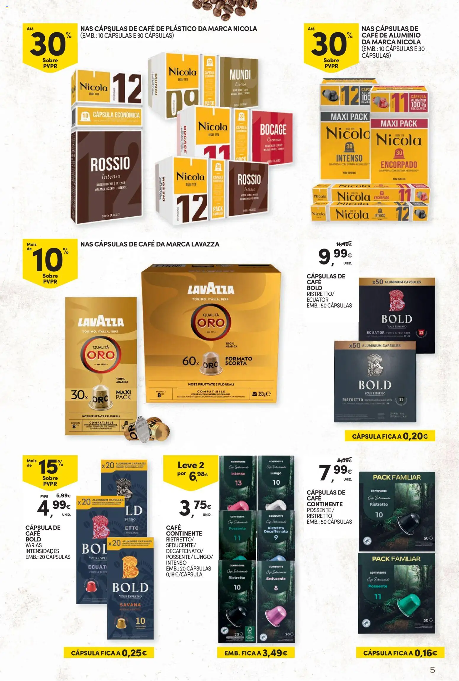 Continente Bebidas Quentes │ válido de 13/10/2026 | Página: 5 | Produtos: Cápsulas café, Cápsulas, Café