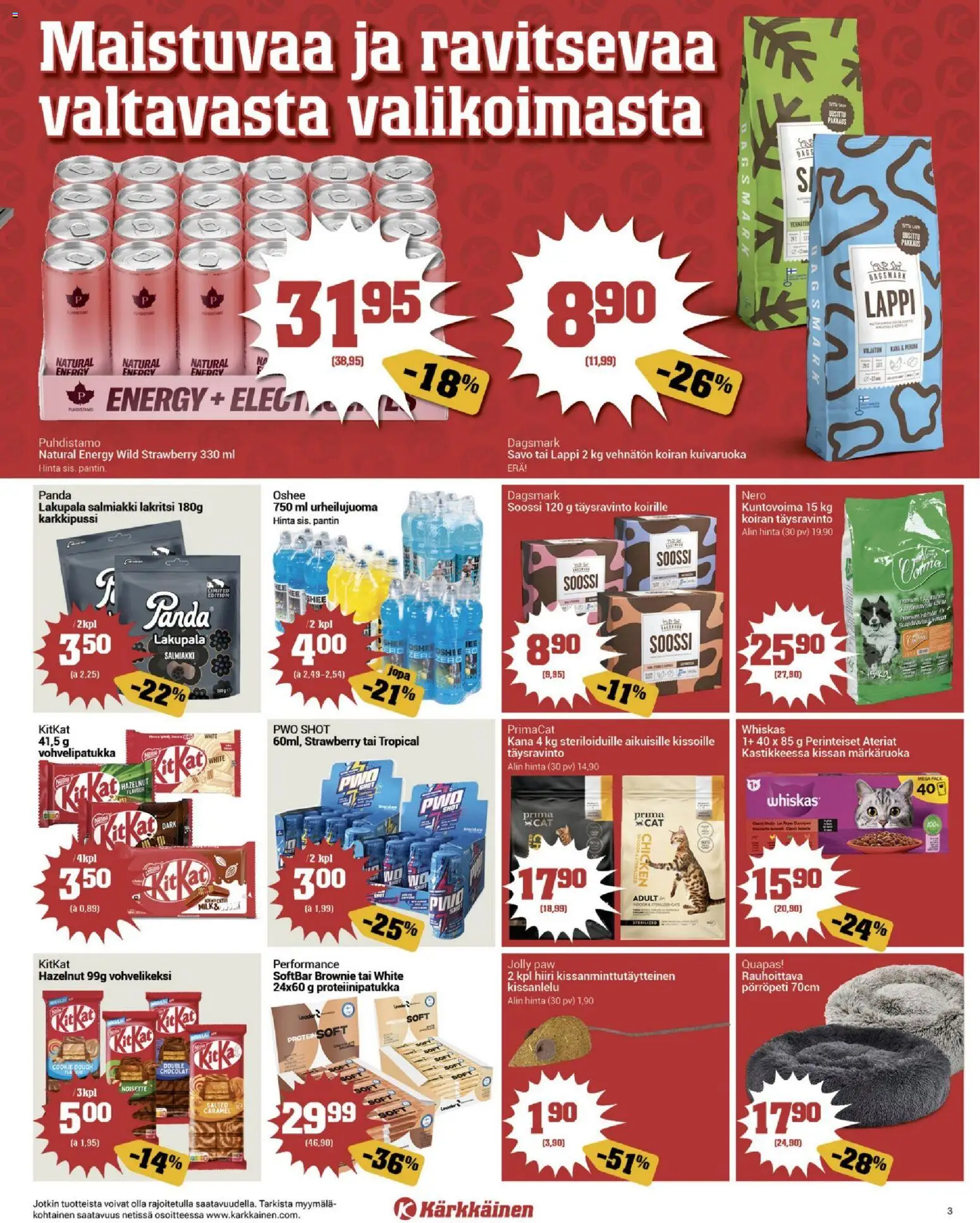 Kärkkäinen tarjoukset – voimassa 20.05.2026 alkaen | Sivu: 3 | Tuotteet: Kana, Lakritsi, Hiiri, Proteiinipatukka