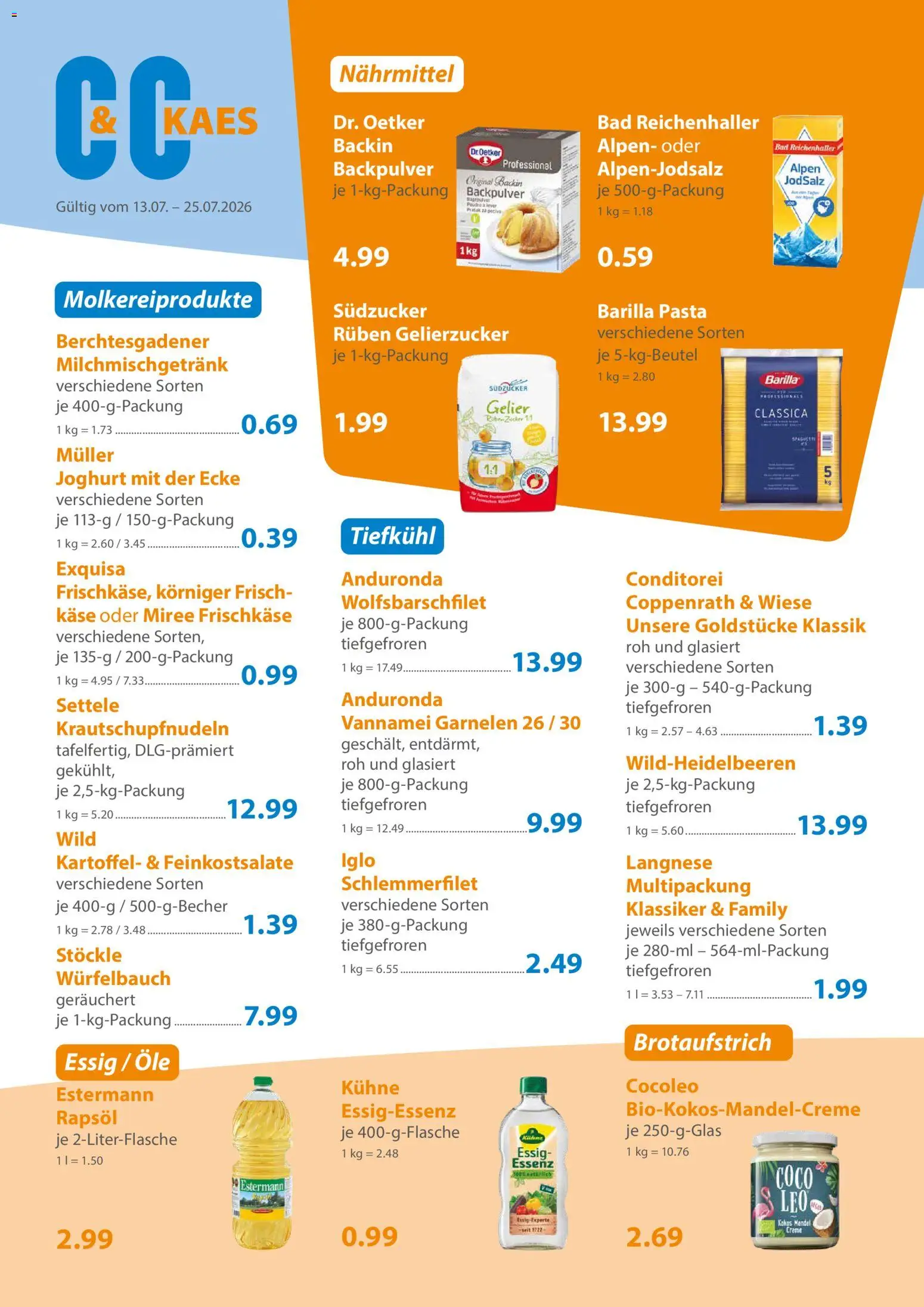 C&C Prospekt – gültig ab 13.07.2026 | Seite: 2 | Produkte: Essig, Rapsöl, Bad, Creme