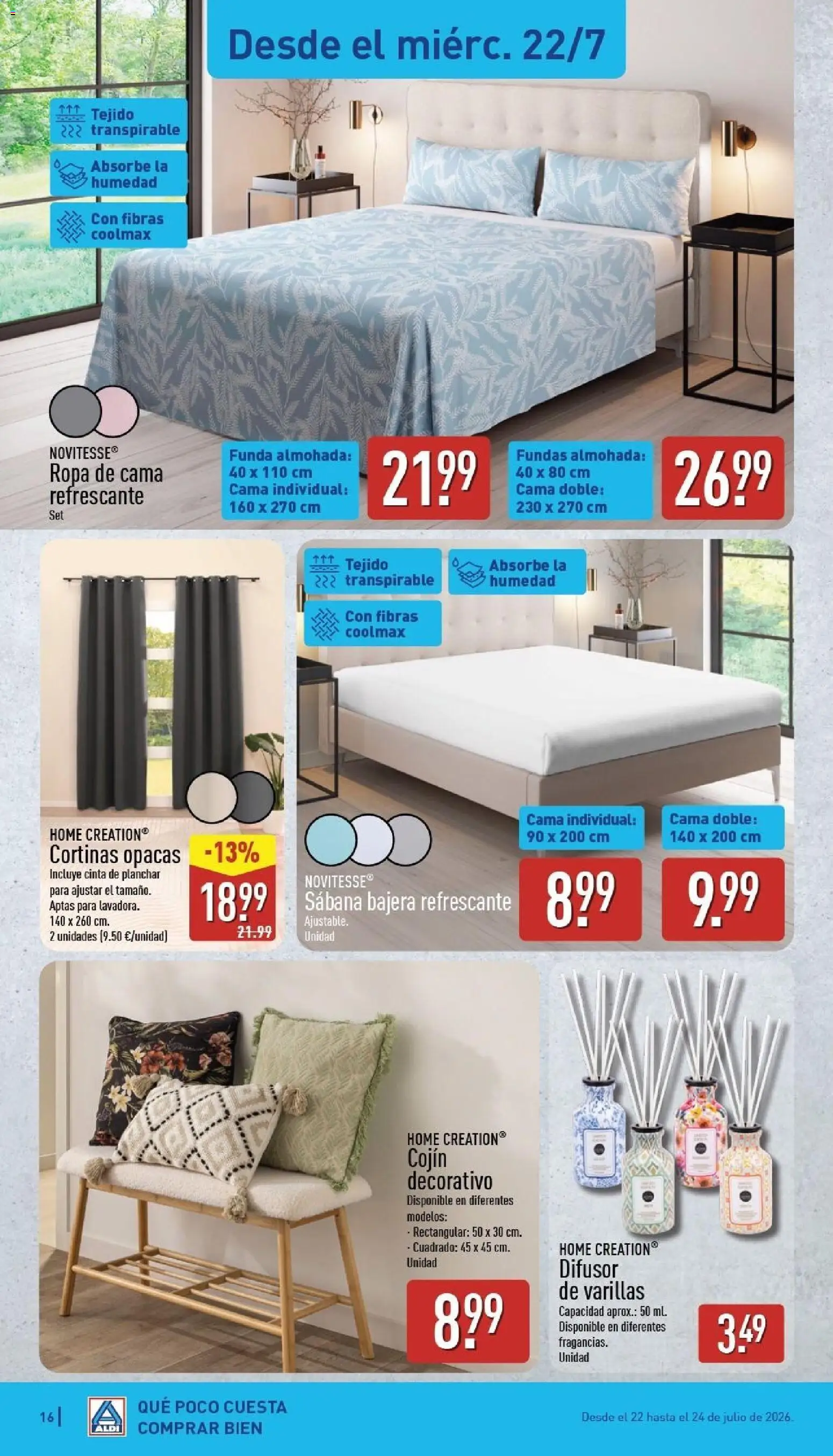 Aldi folleto Baleares │ válido desde el 20/07/2026 | Página: 16 | Productos: Cortinas opacas, Ropa, Funda, Κασέρι
