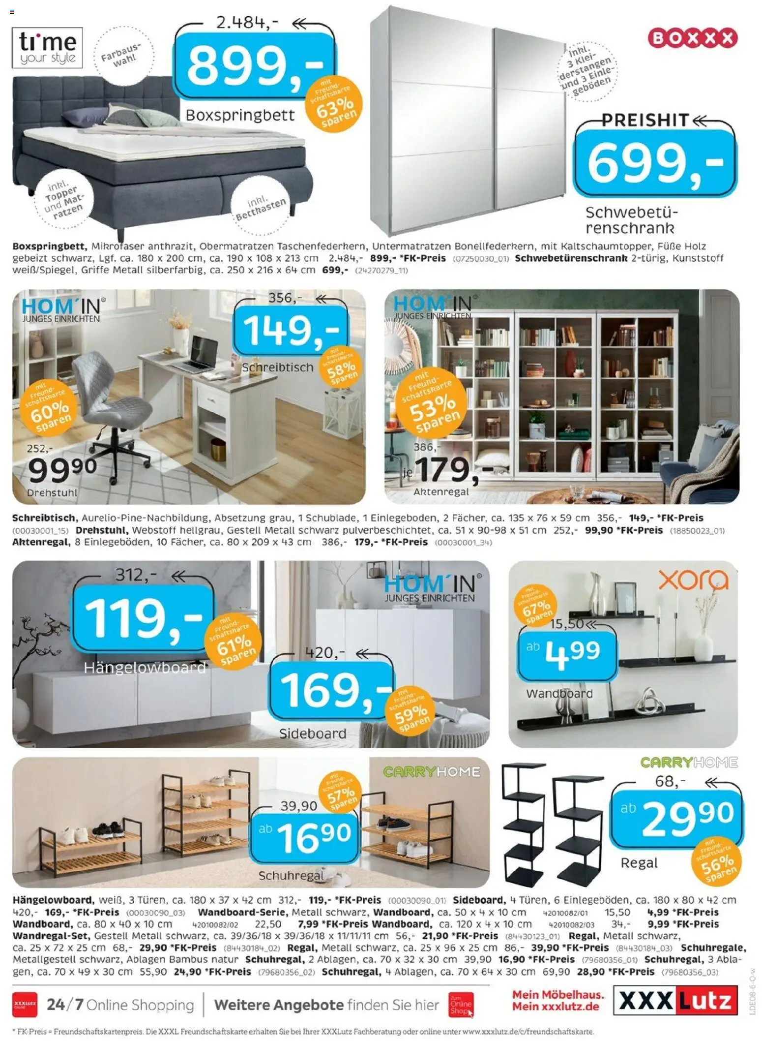 XXXLutz Restaurantgutscheine – gültig ab 23.07.2026 | Seite: 11 | Produkte: Sideboard, Boxspringbett, Topper, Aktenregal