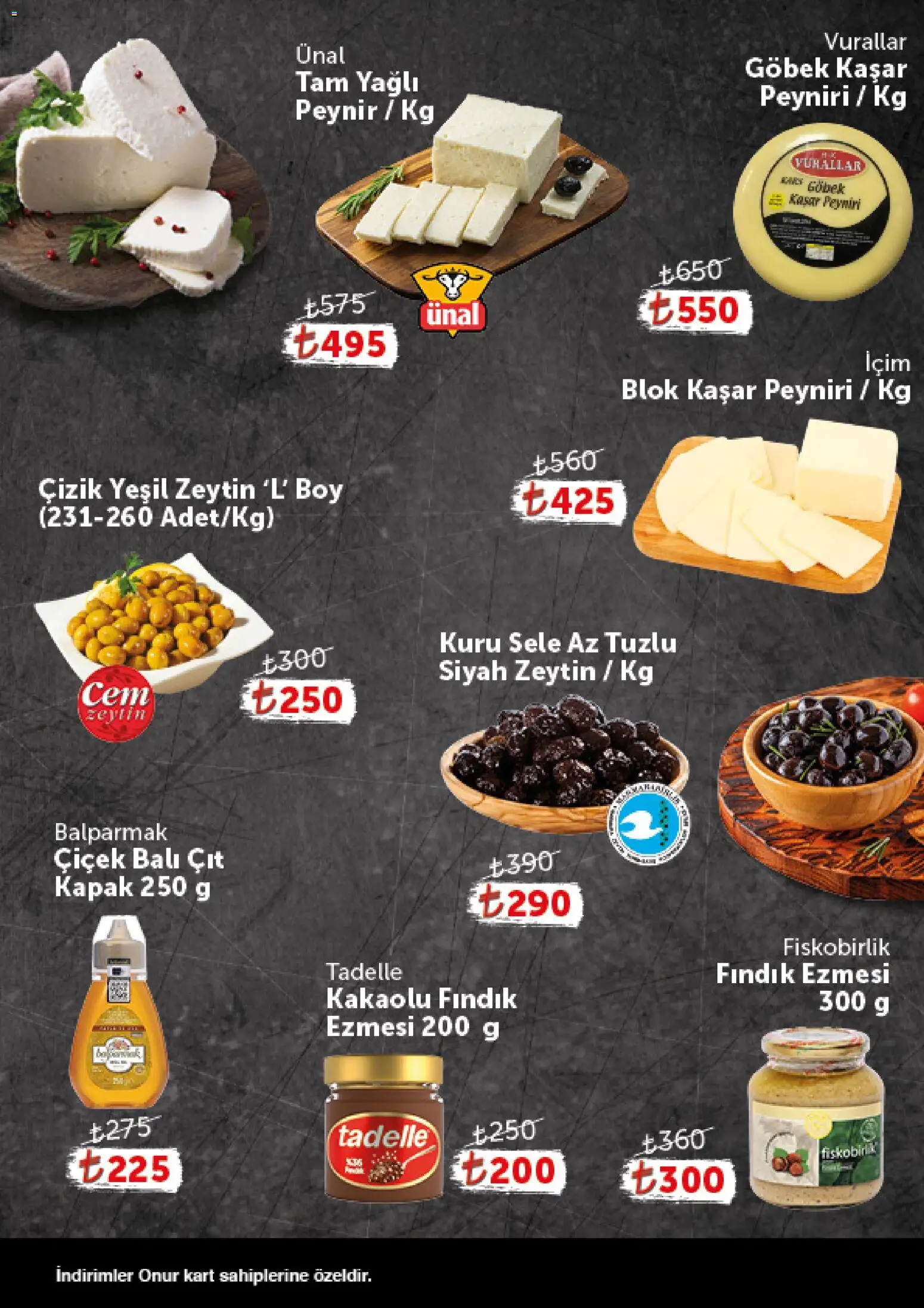Onur Market - Katalog Gurme - 14 Temmuz 2026 tarihinden itibaren geçerlidir | Sayfa: 2 | Ürünler: Peynir, Fındık, Zeytin