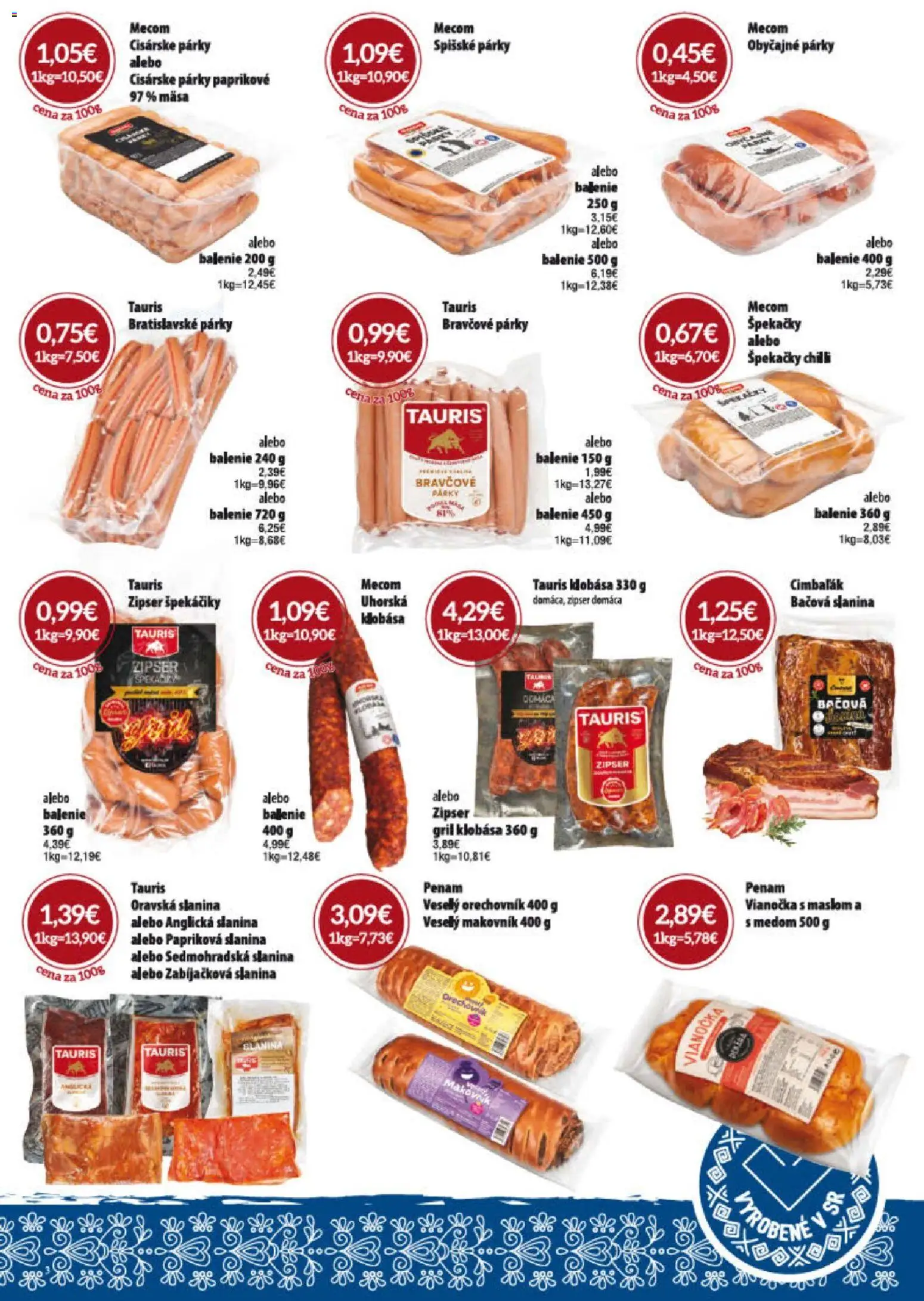 Nové KARMEN CBA akcie – leták je platný od 02.07.2026 | Strana: 3 | Produkty: Gril, Slanina, Vianočka, Párky