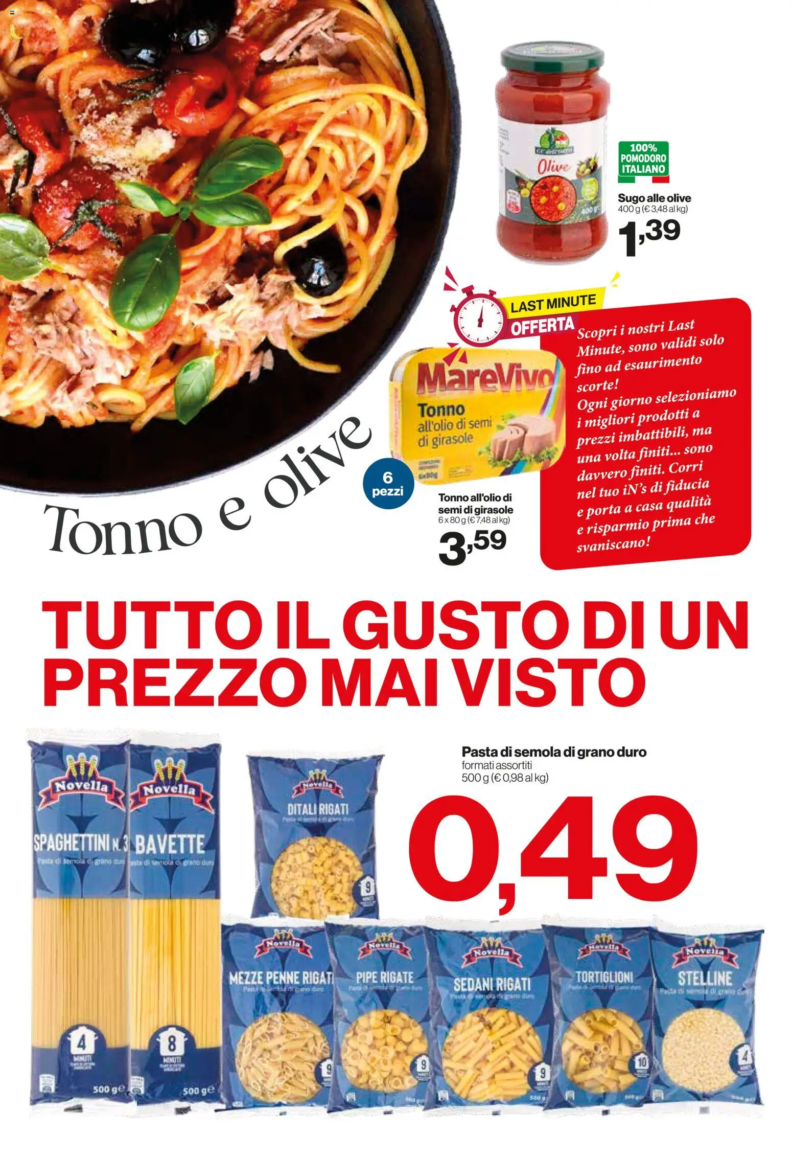 Volantino IN's del 03.06.2026 | Pagina: 2 | Prodotti: Pomodoro, Pasta, Tonno, Sugo