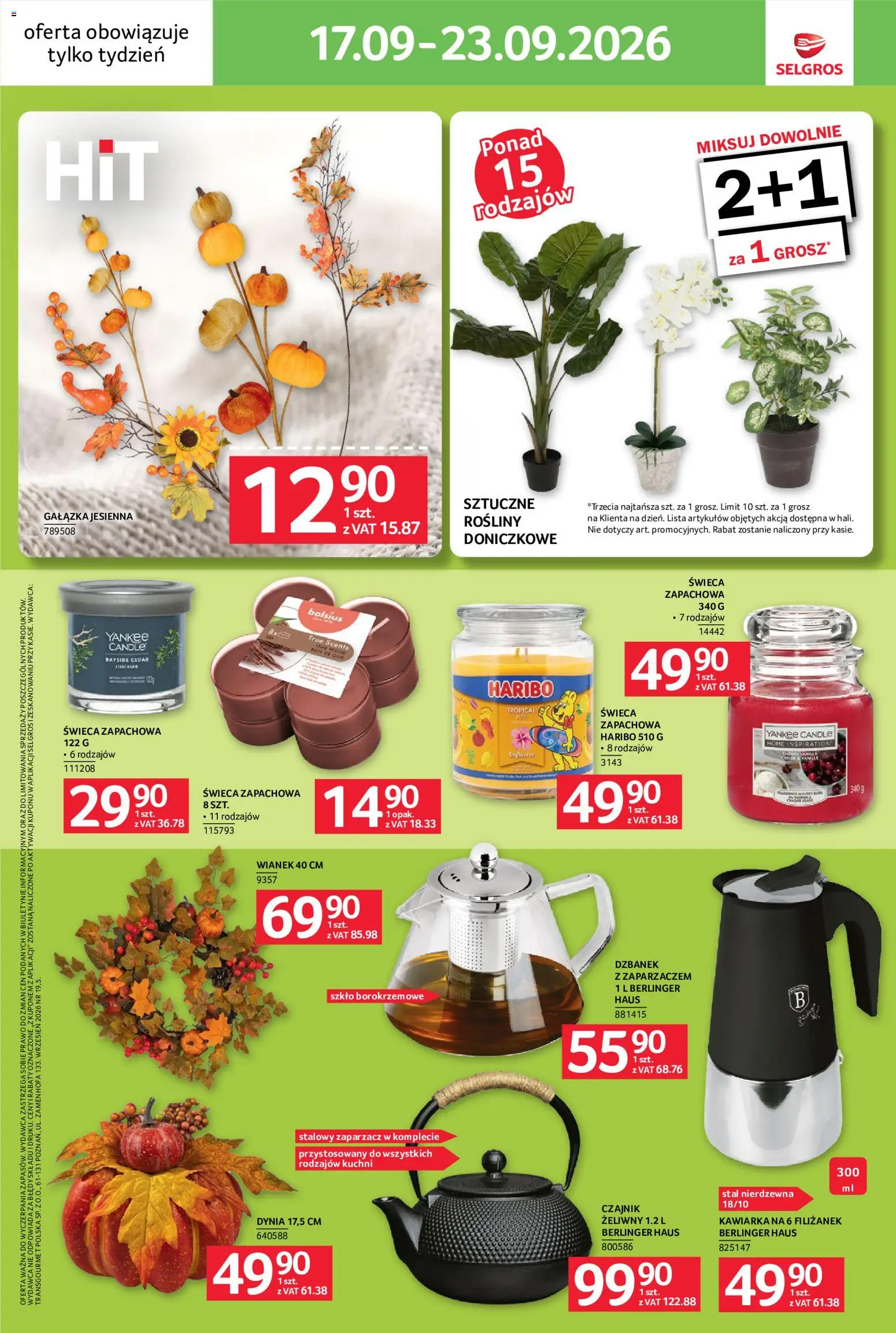 Selgros cash&carry gazetka - Jeszcze więcej super promocji od 17.09.2026 | Strona: 11 | Produkty: Dynia, Dzbanek, Czajnik, Rosliny