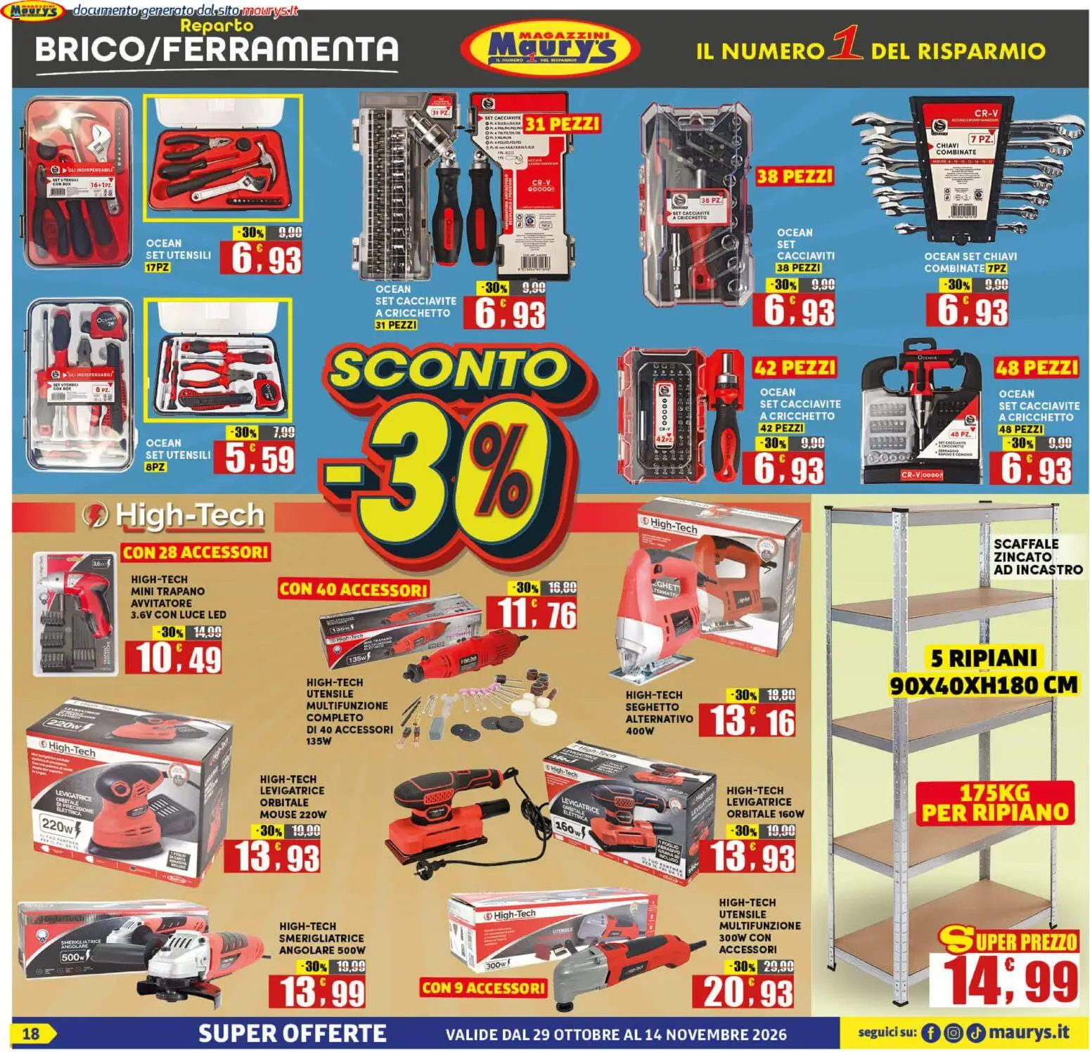 Volantino Maury's del 29/10/2026 | Pagina: 18