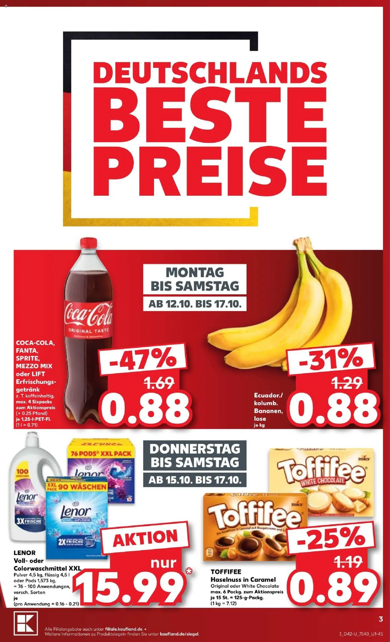 Kaufland Prospekt – gültig ab 12.10.2026 | Seite: 3 | Produkte: Mezzo mix, Fanta, Sprite, Toffifee