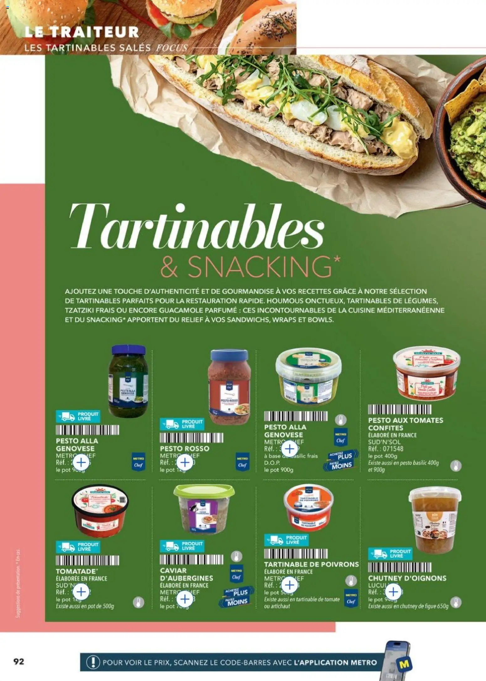 {H1} | Page: 92 | Produits: Caviar, Pesto, Guacamole, Tomates