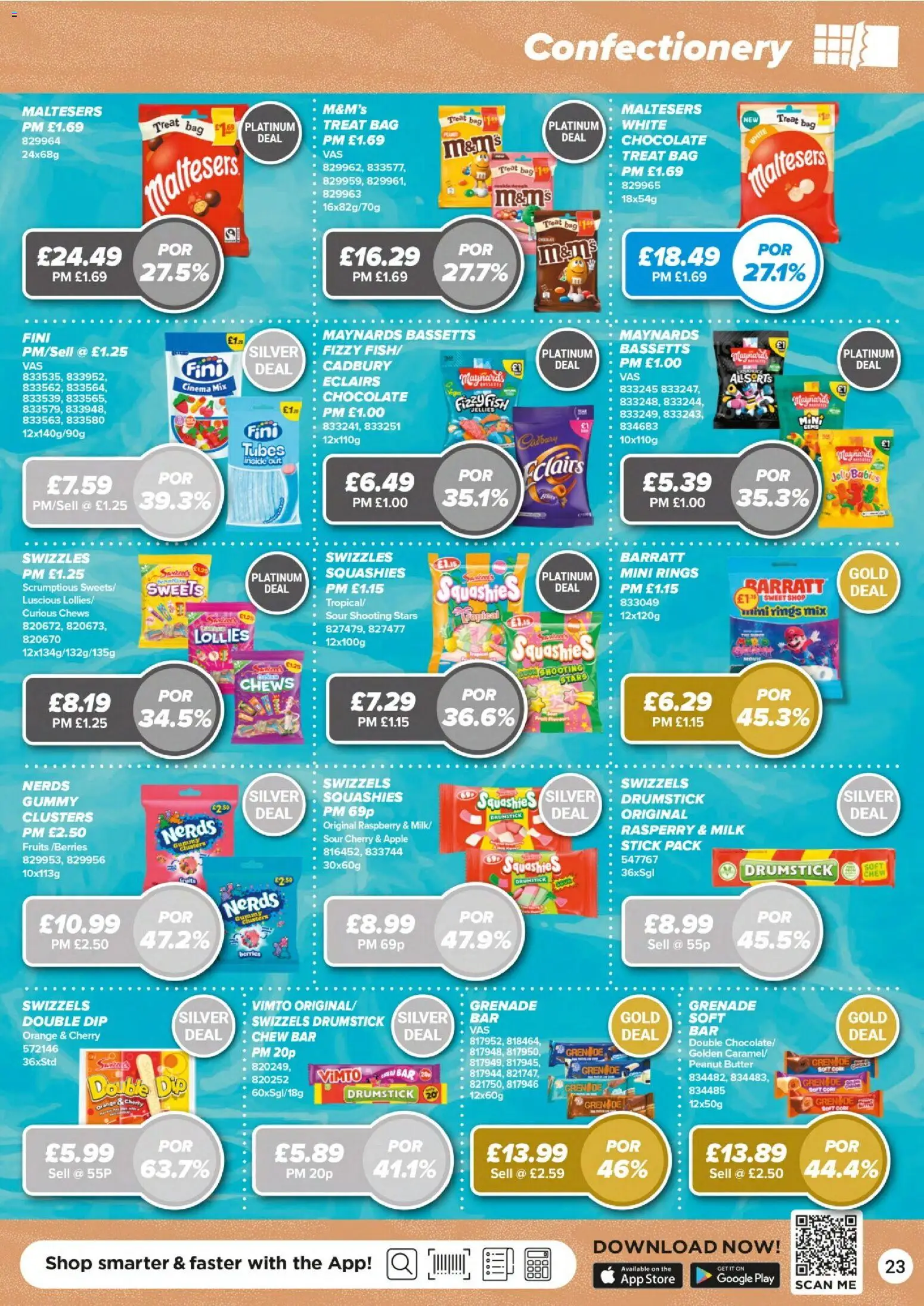 {H1} | Page: 23 | Products: Chocolate, Agrafeuse, Peanut butter, Orange