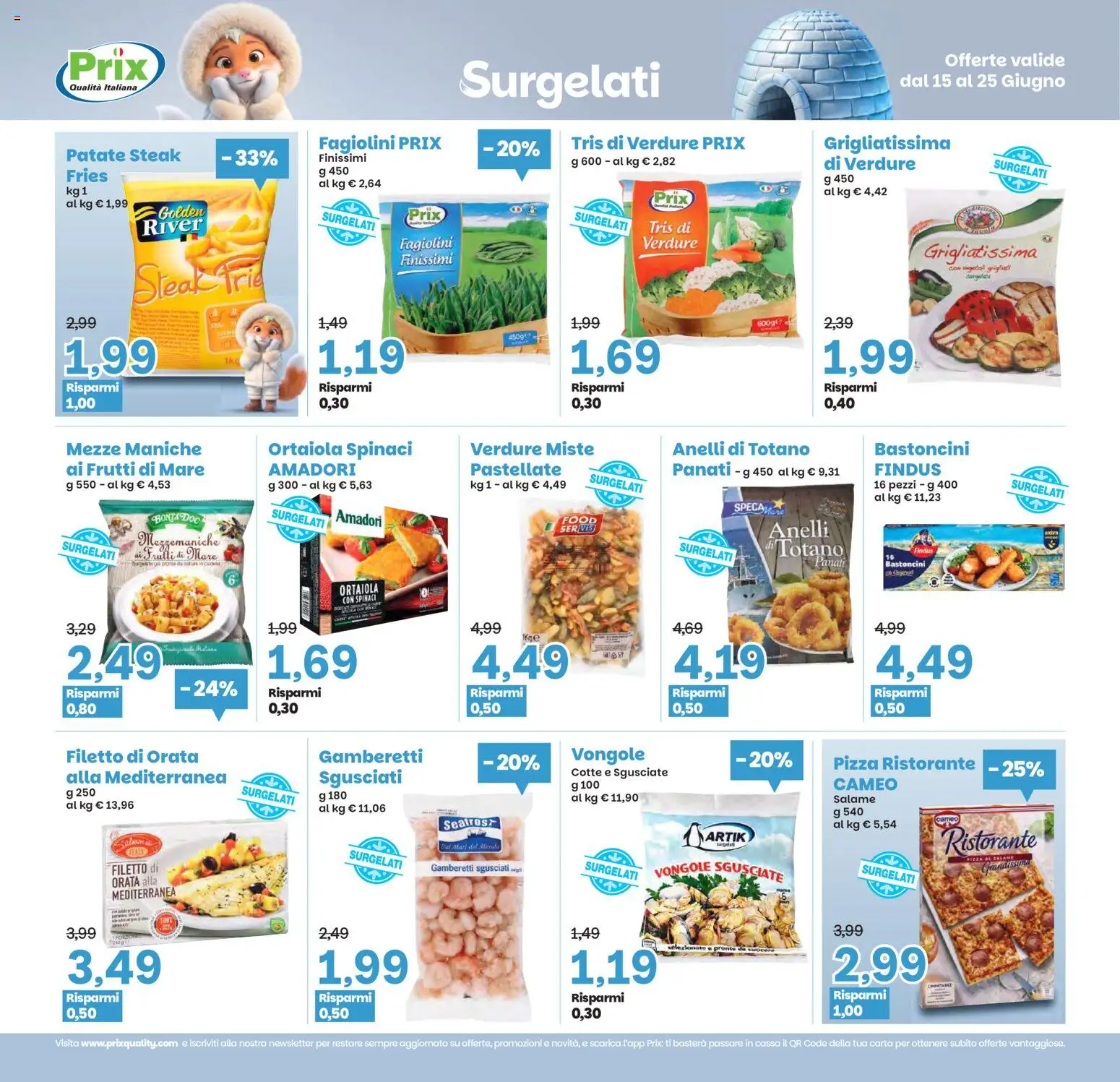 Volantino Prix del 15.06.2026 | Pagina: 9 | Prodotti: Vongole, Orata, Frutti di mare, Gamberetti