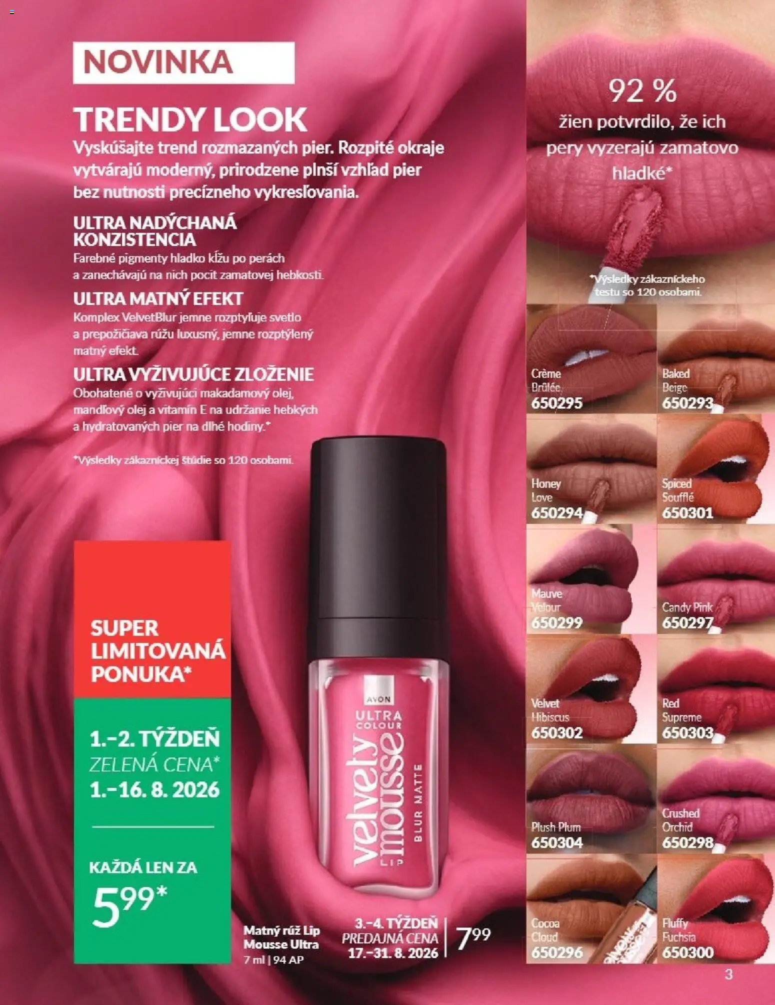 Nové Avon akcie – leták je platný od 01.08.2026 | Strana: 3 | Produkty: Hodiny, Svetlo, Mandľový olej