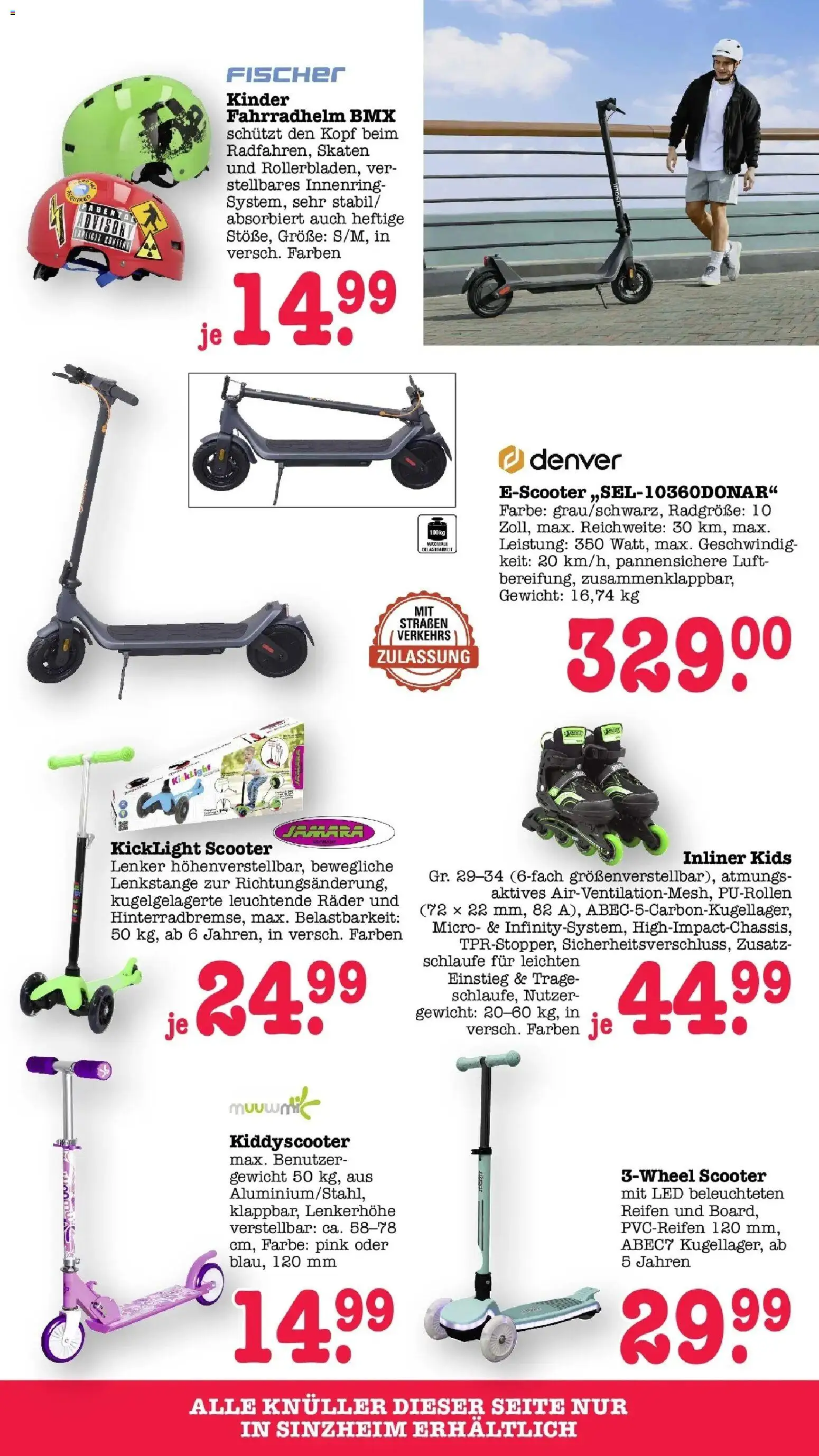 E center Prospekt Sinzheim – gültig ab 13.07.2026 | Seite: 70 | Produkte: Gewicht, Scooter, Fahrradhelm